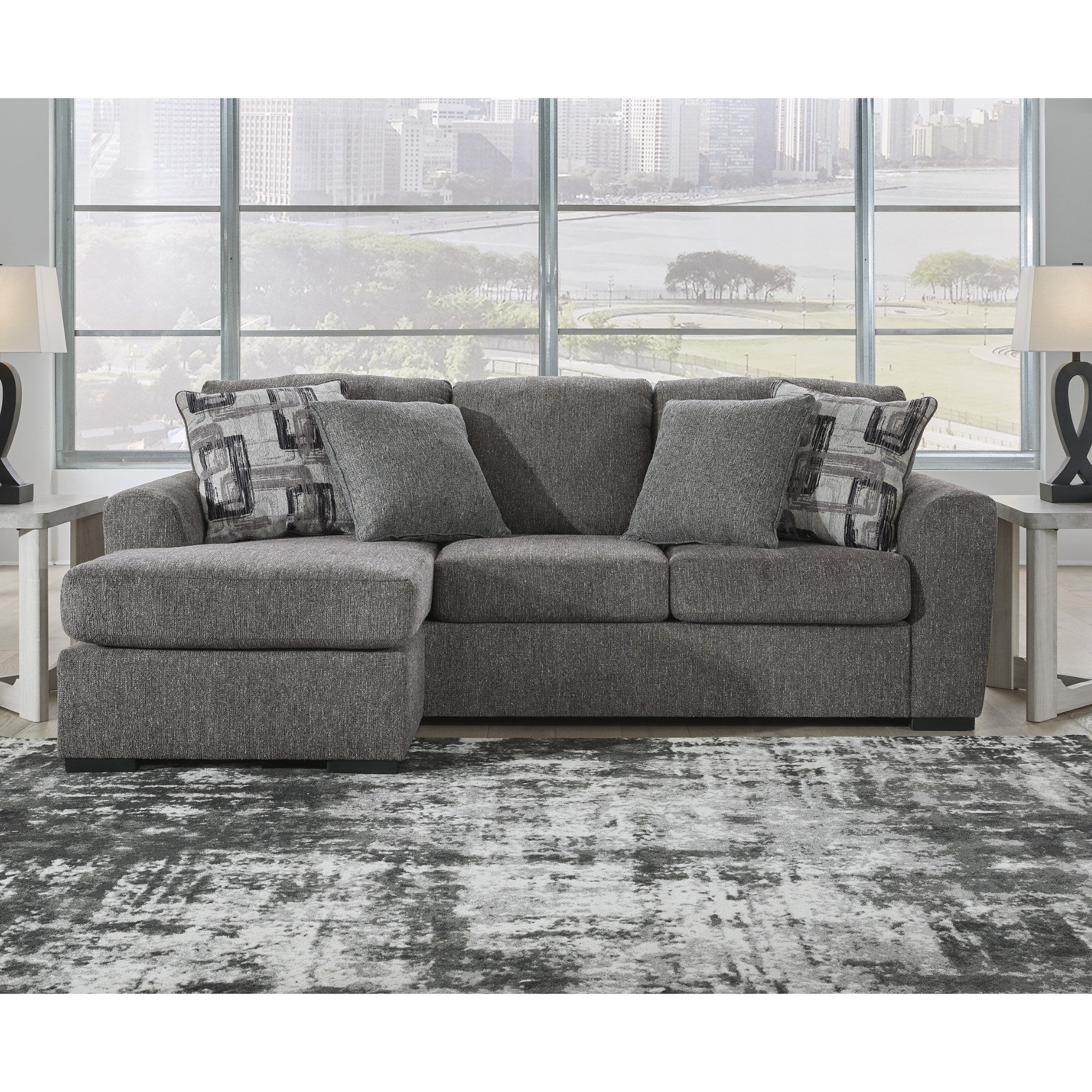 Gardiner Reversible Sofa Chaise in Pewter