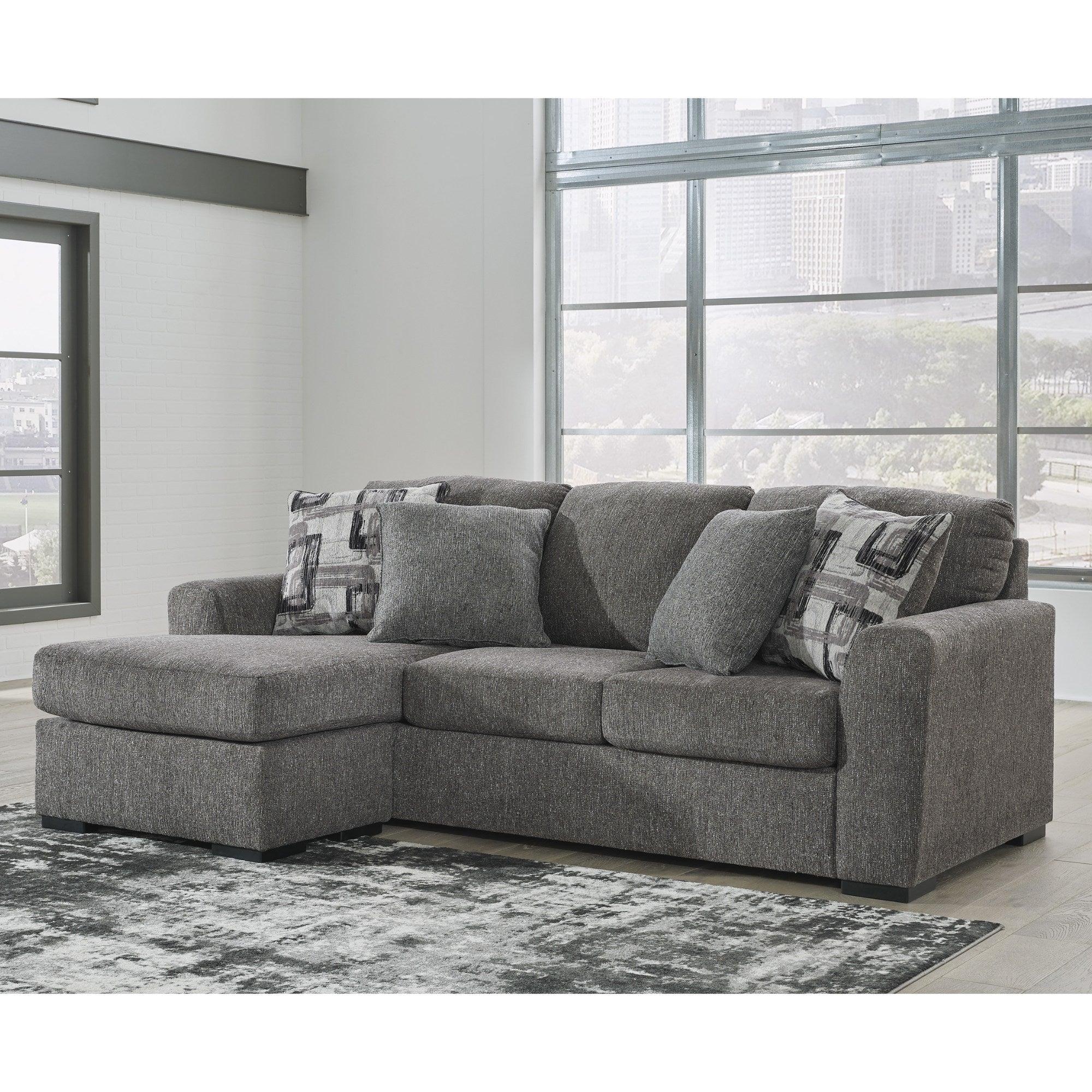 Gardiner Reversible Sofa Chaise in Pewter