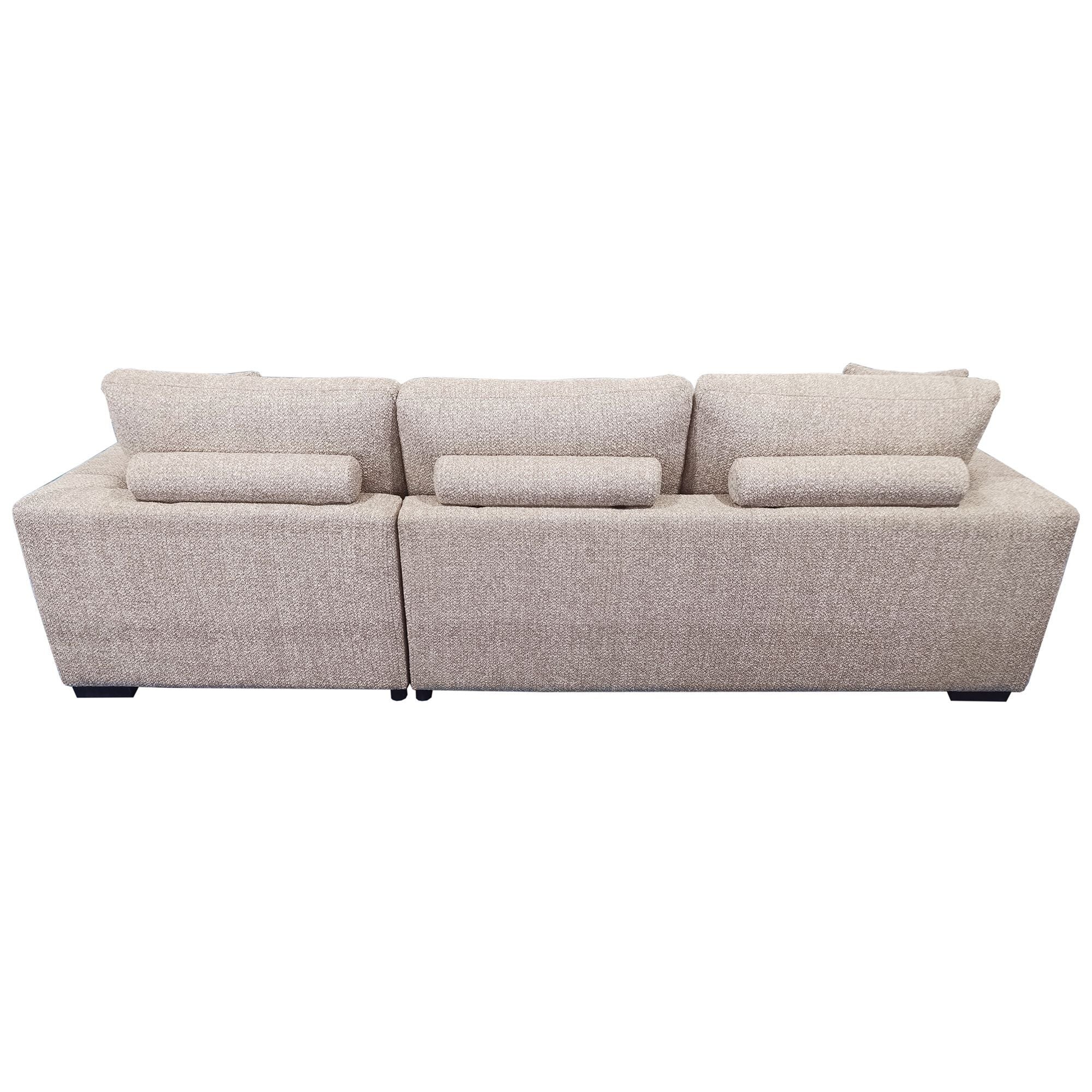 World Wide Gareth sofa sleeper with left chaise and storage in taupe, showcasing a modern sofa bed with clean lines and plush cushions.