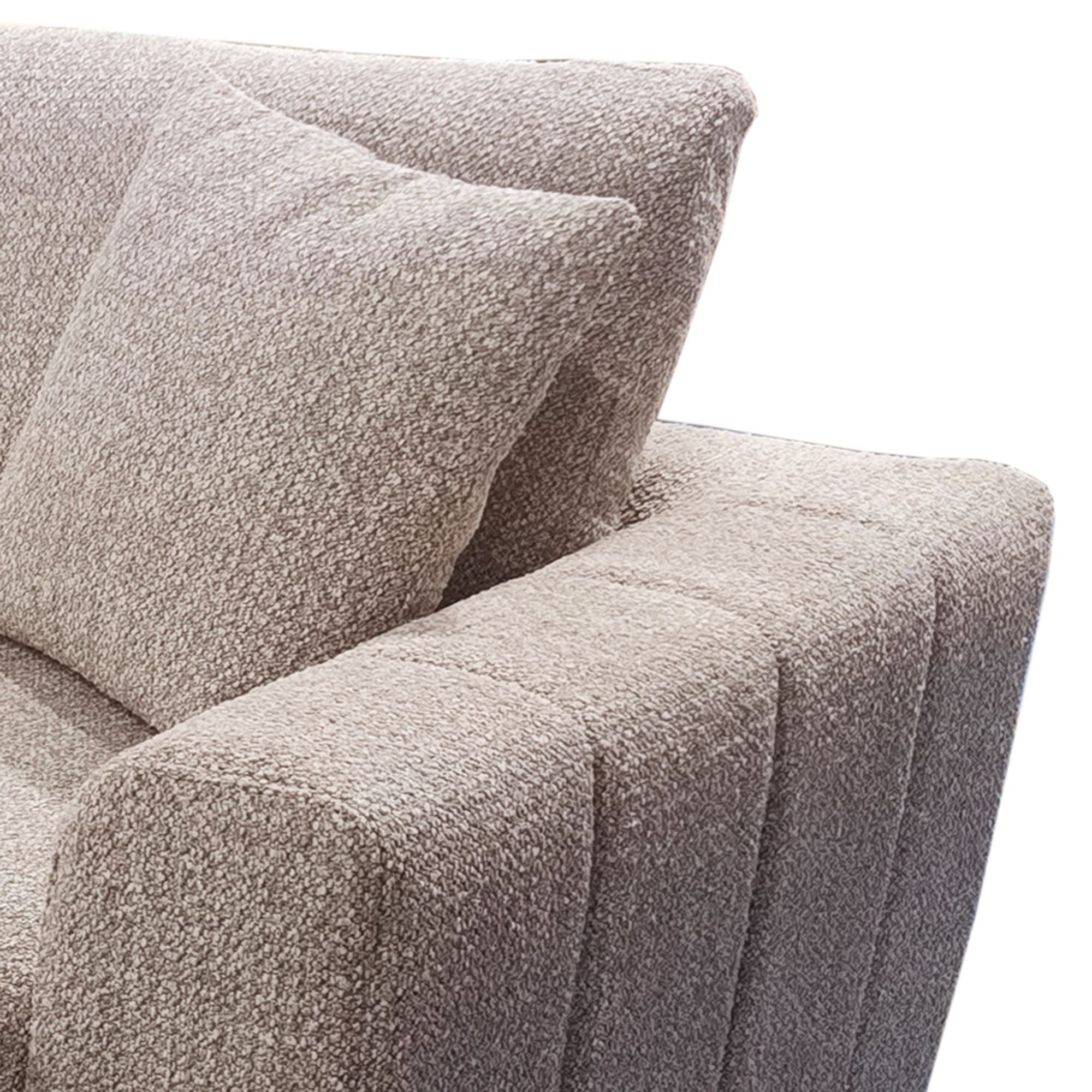 World Wide Gareth sofa sleeper with left chaise and storage in taupe, featuring a modern design and comfortable fabric upholstery.