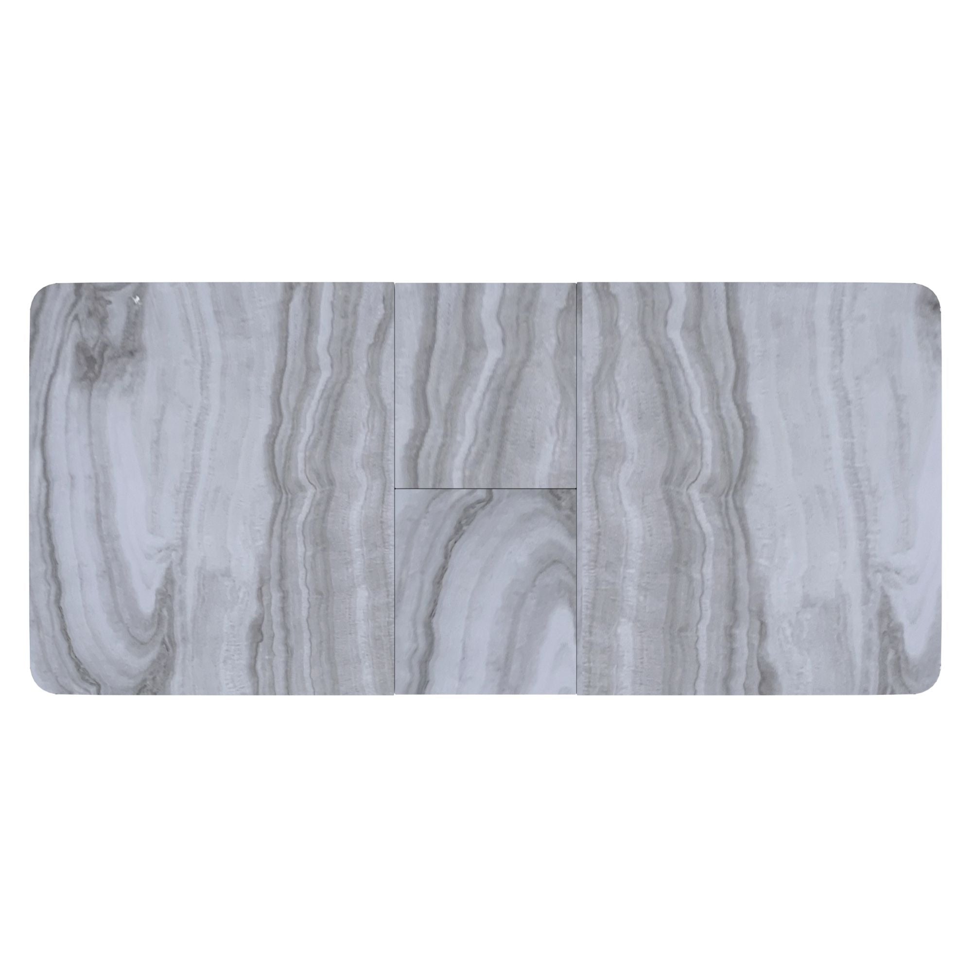 Gavin 63"–79" Extension Dining Table Black and Faux Marble