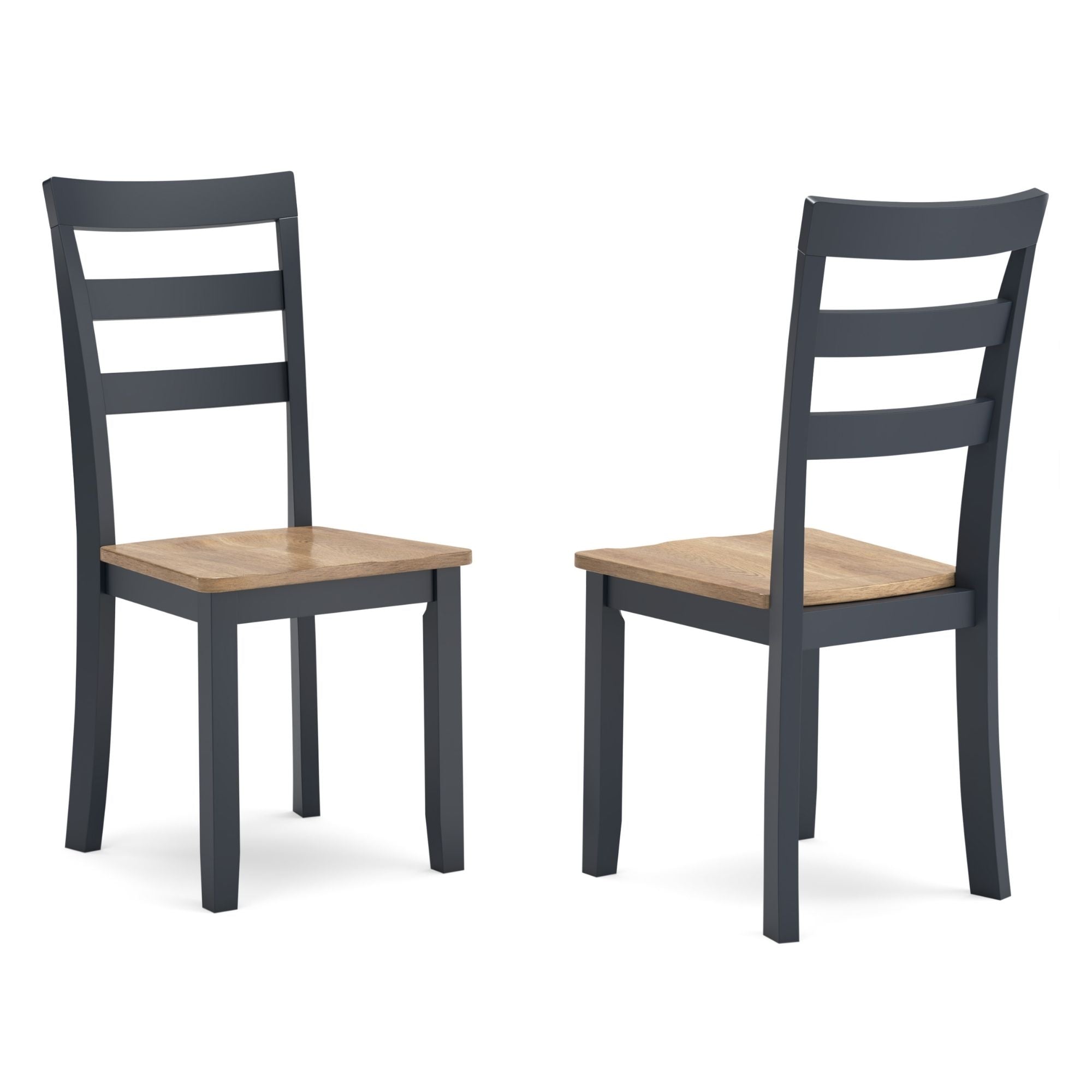Ashley Gesthaven 6-piece dining room table set with natural wood finish and blue upholstered chairs, perfect for family dining.