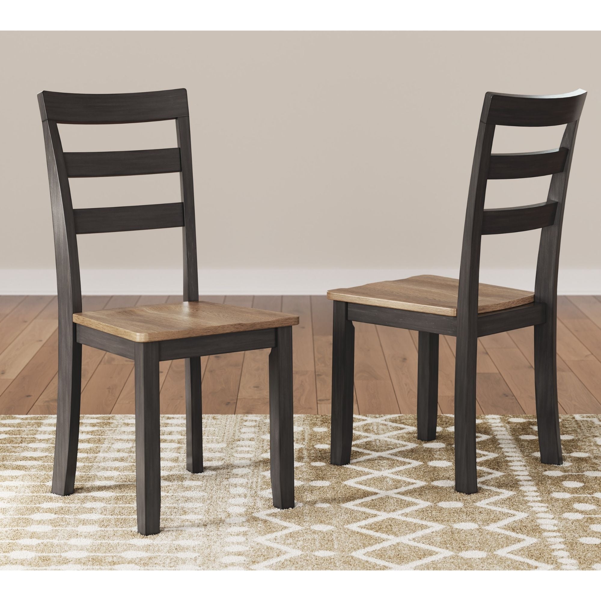 Ashley Gesthaven 6-piece dining room table set in natural and brown finish, includes table and matching chairs.