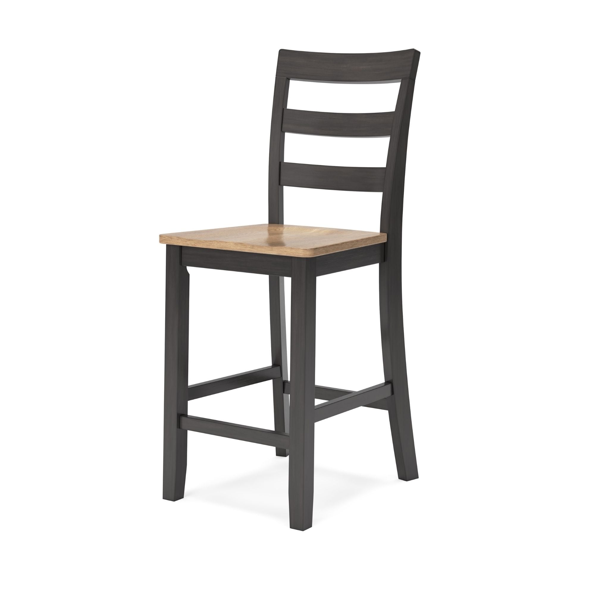 Ashley Gesthaven 5-piece counter height dining set with natural and brown finish, includes table and matching chairs.