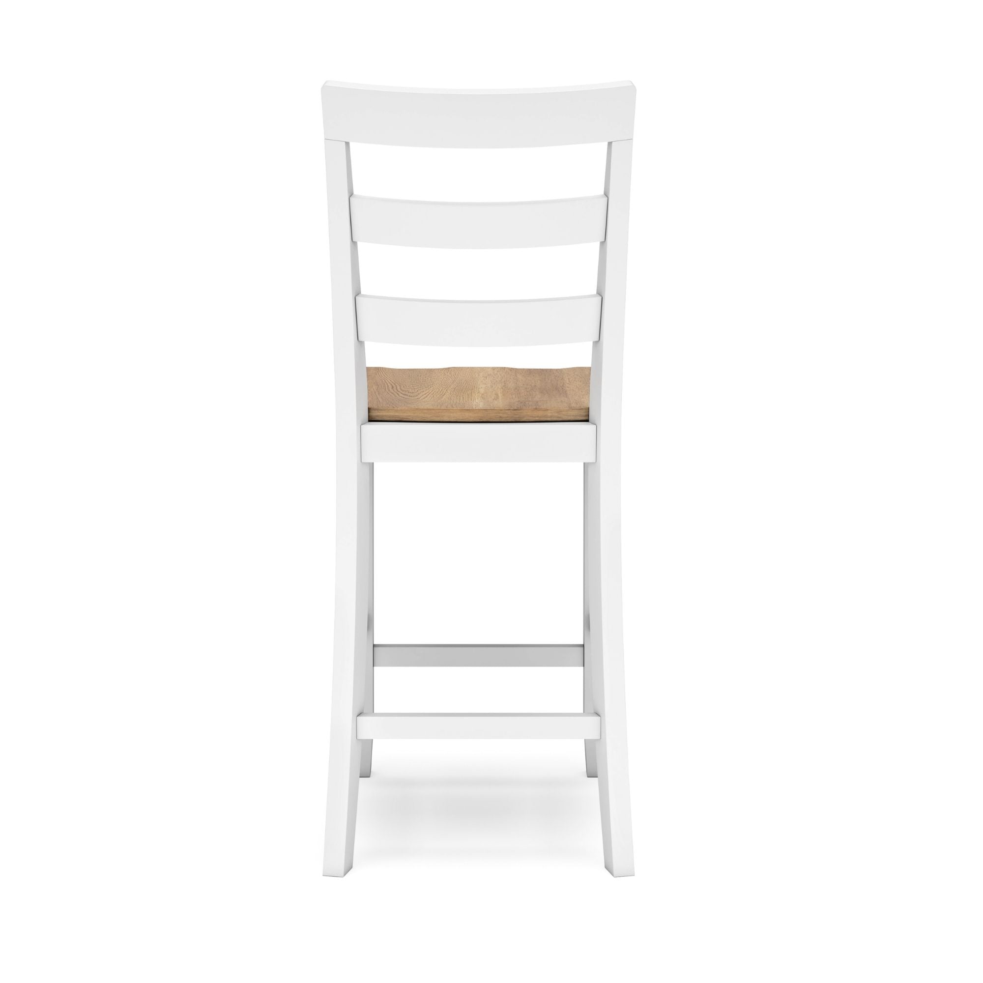 Ashley Gesthaven 5-piece counter dining room set with natural wood finish and white accents, includes table and chairs.