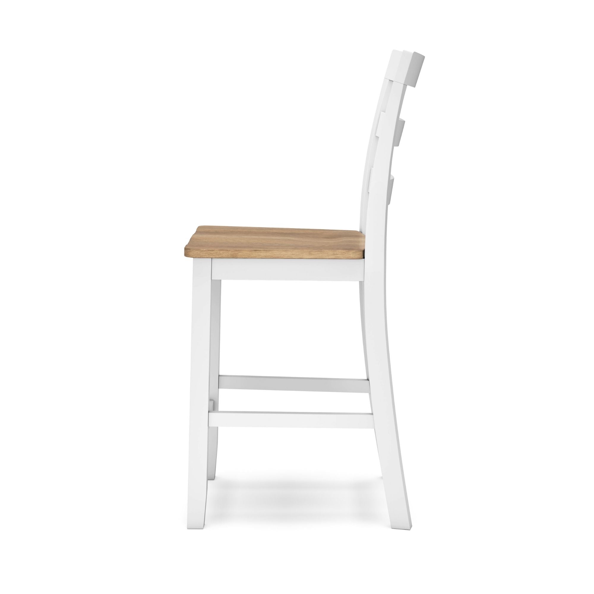 Ashley Gesthaven 5-piece counter dining room set with natural wood finish and white accents, includes table and matching chairs.