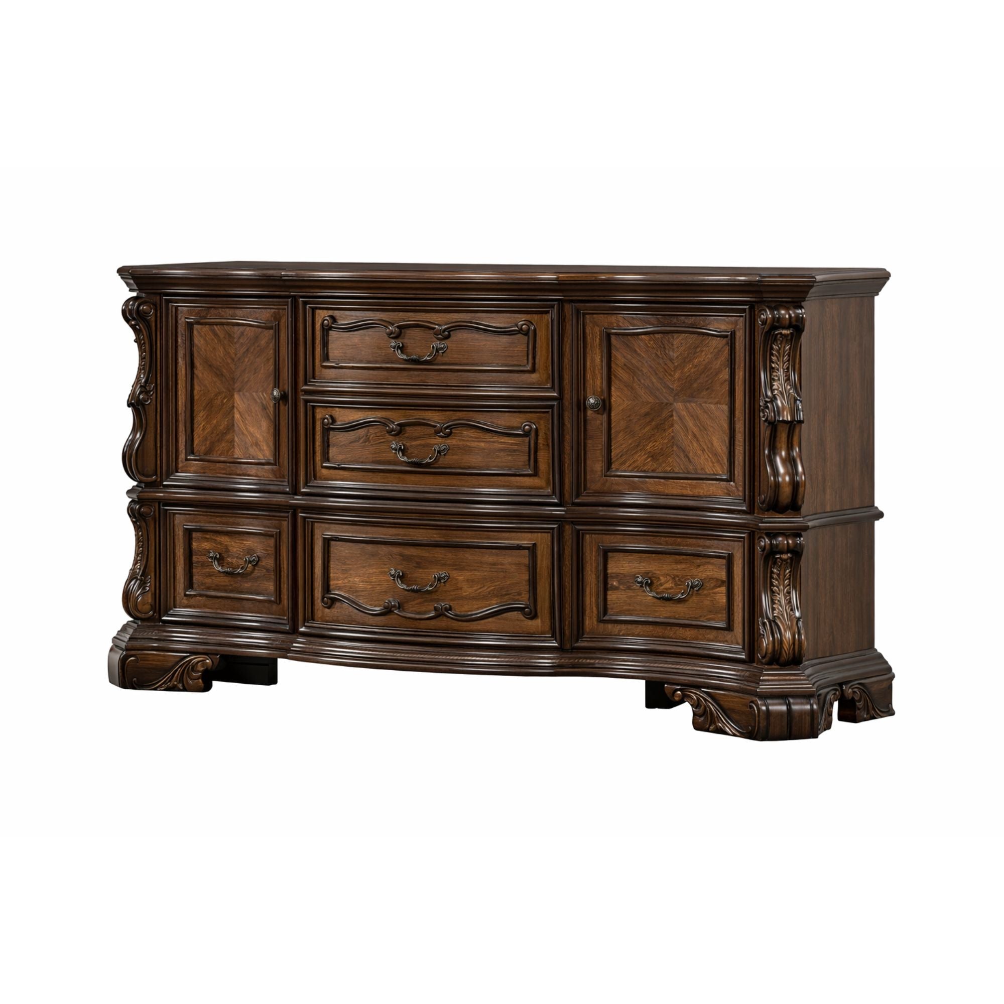 MAZ Gilmartin bedroom set dresser with sleek wood finish and modern handles, part of the Gilmartin bedroom furniture collection.