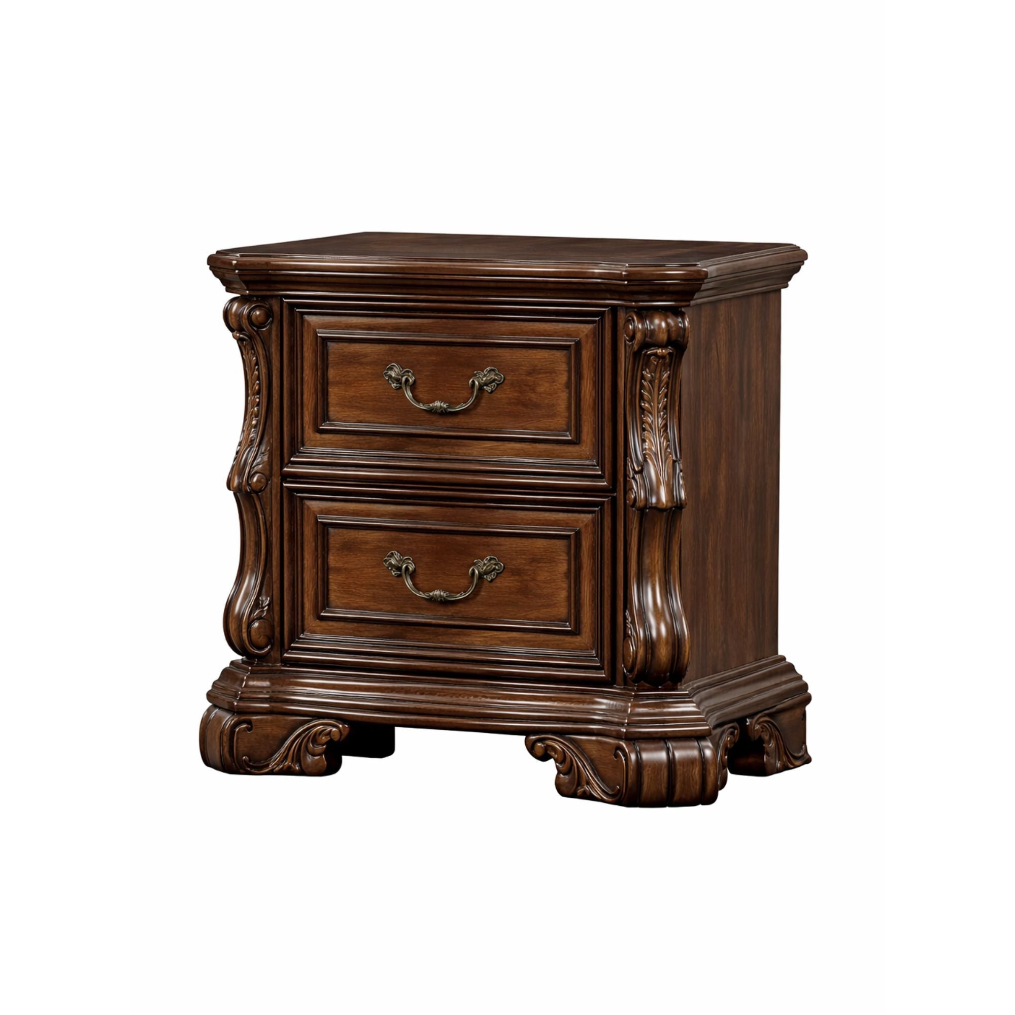 MAZ Gilmartin bedroom set includes a nightstand with a wooden finish and modern design for a stylish bedroom look.