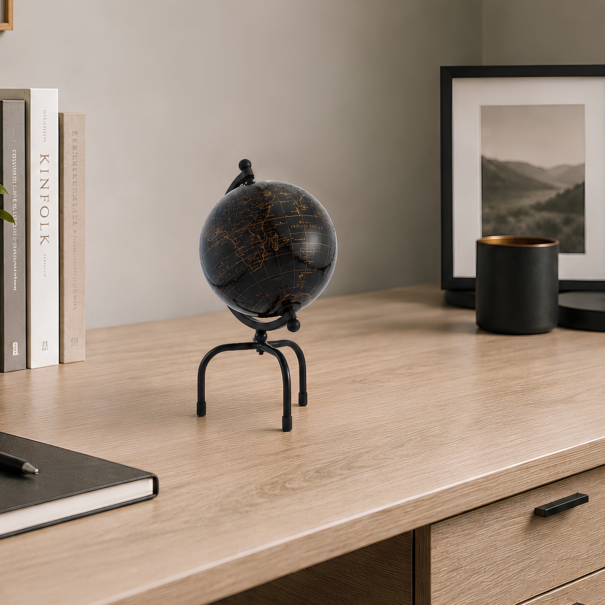 Black Globe Table Decor