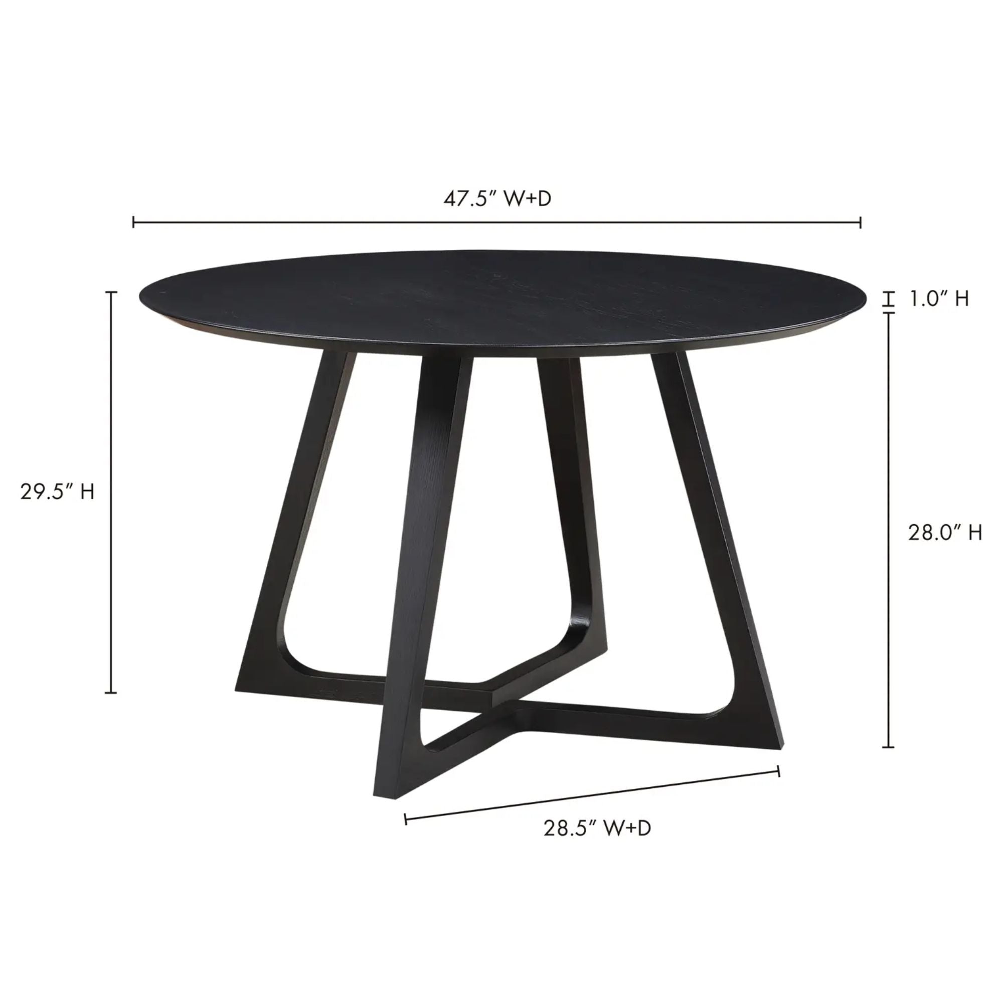 Moe's Home Godenza Collection Round Dining Table Black | CastleUp Experience Centre Online Furniture