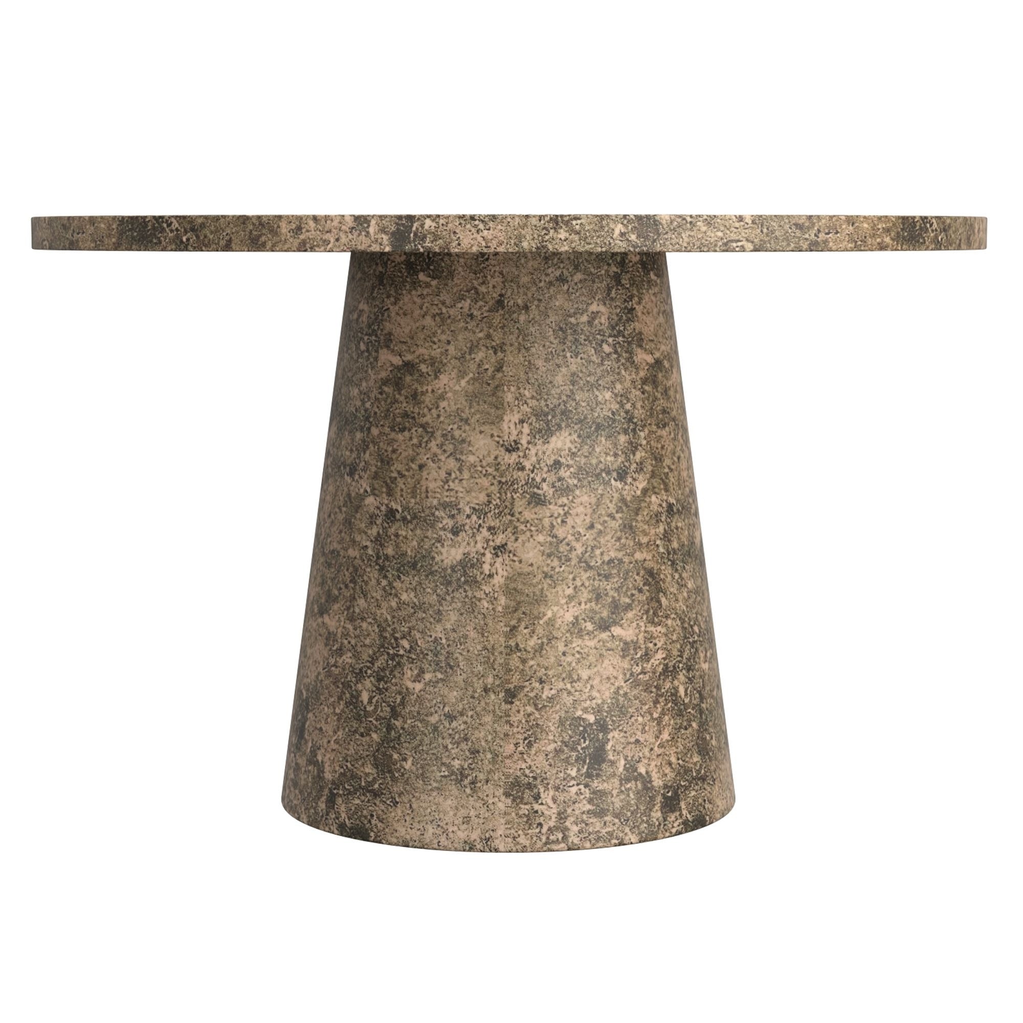 Godiva 48" Round Pedestal Dining Table Faux Grey Stone
