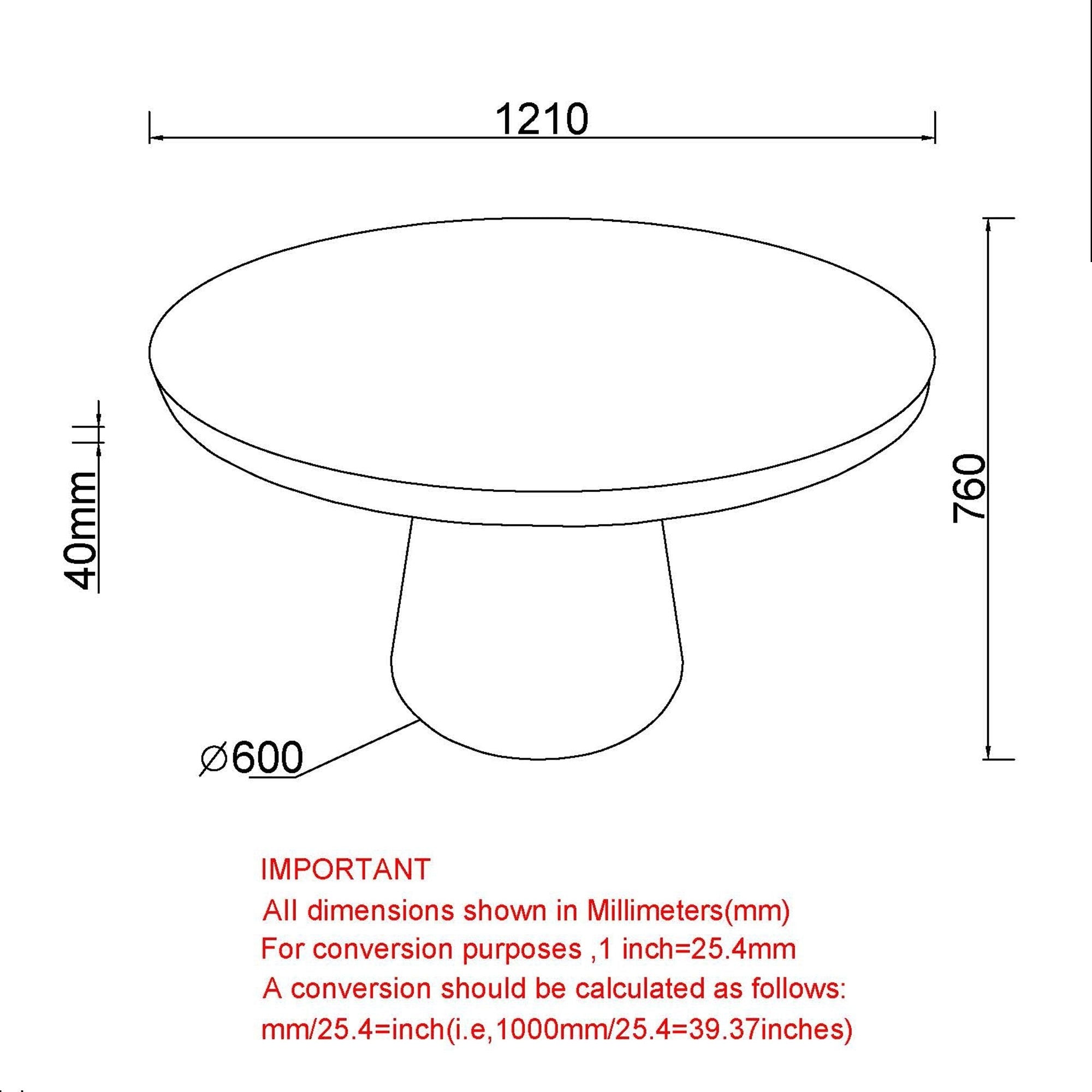 Godiva 48" Round Pedestal Dining Table Faux Grey Stone