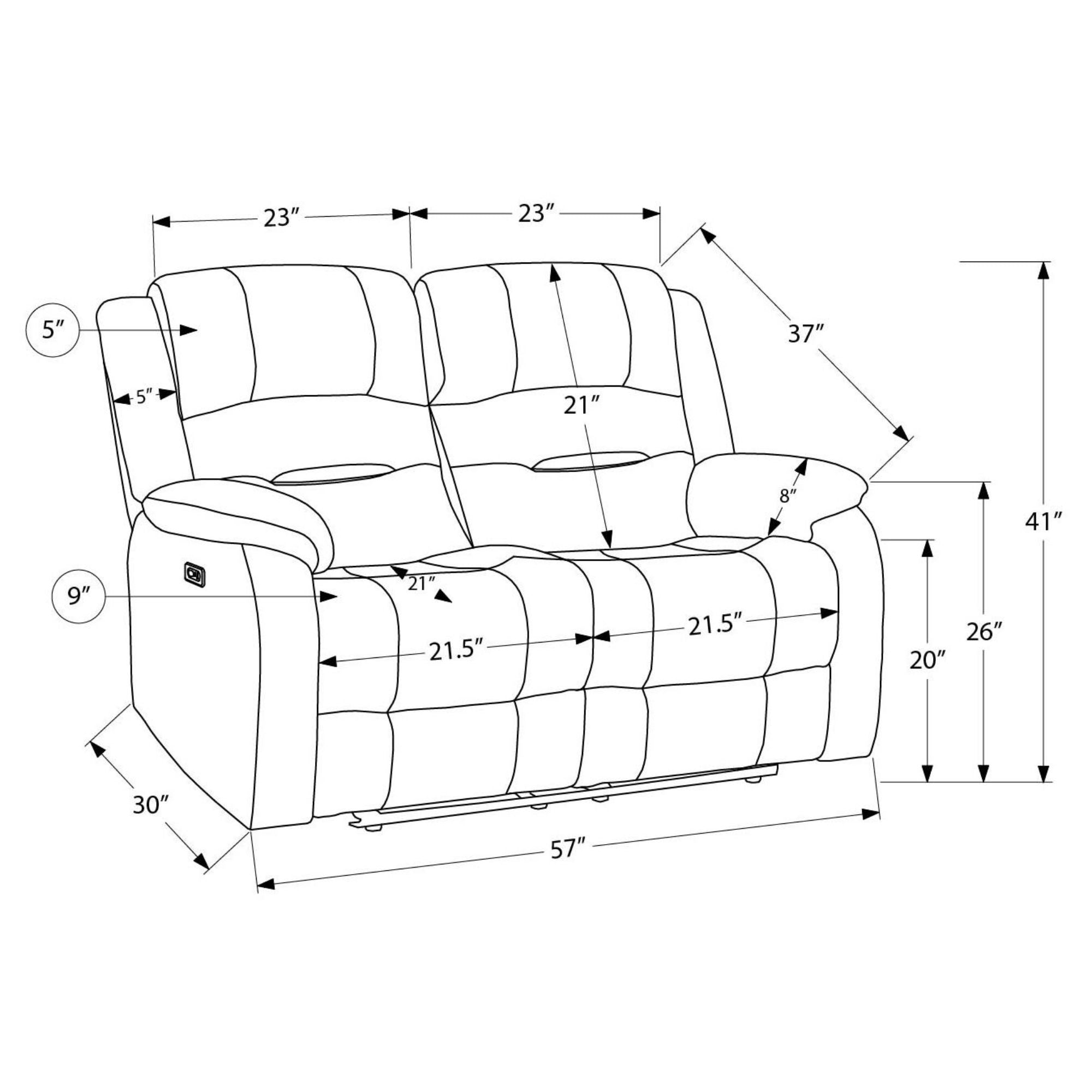 Gold Monarch Specialties CloudRest 2-seater power reclining loveseat with USB port, featuring plush upholstery and modern design.