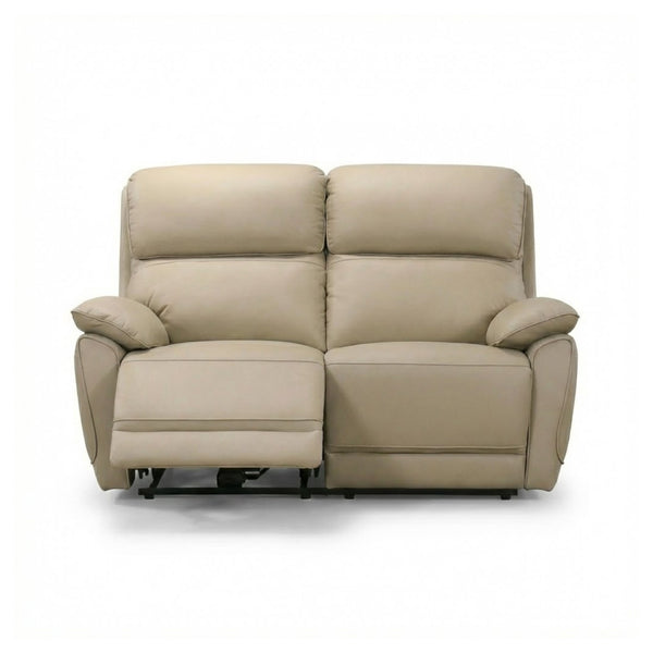 Beige Grand Luxe leather power recliner sofa set by IFF with plush cushions and modern design, perfect for living room comfort.