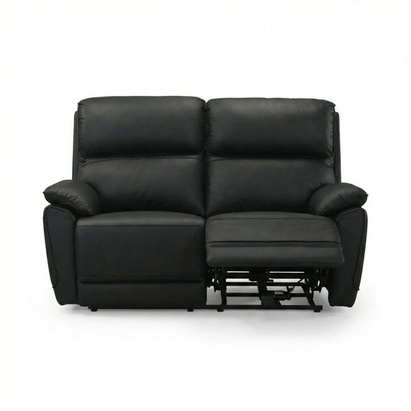 Black Grand Luxe leather power recliner sofa set by IFF, featuring plush cushions and modern design for comfortable seating.