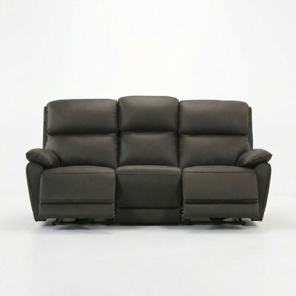 Dark chocolate Grand Luxe leather power recliner sofa set by IFF, featuring plush cushions and modern reclining design.