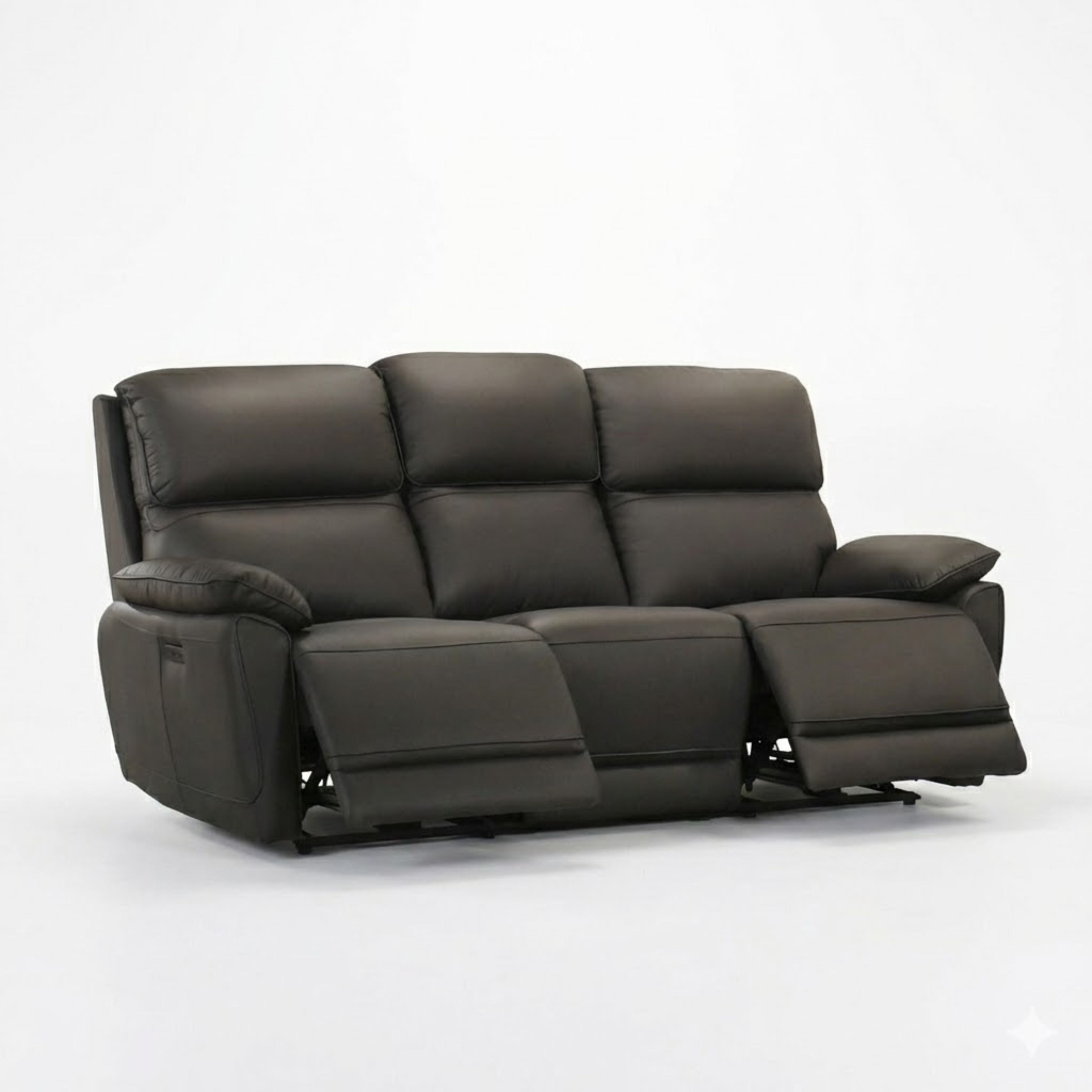 Dark chocolate leather recliner sofa set by IFF featuring plush cushions and a modern reclining design.