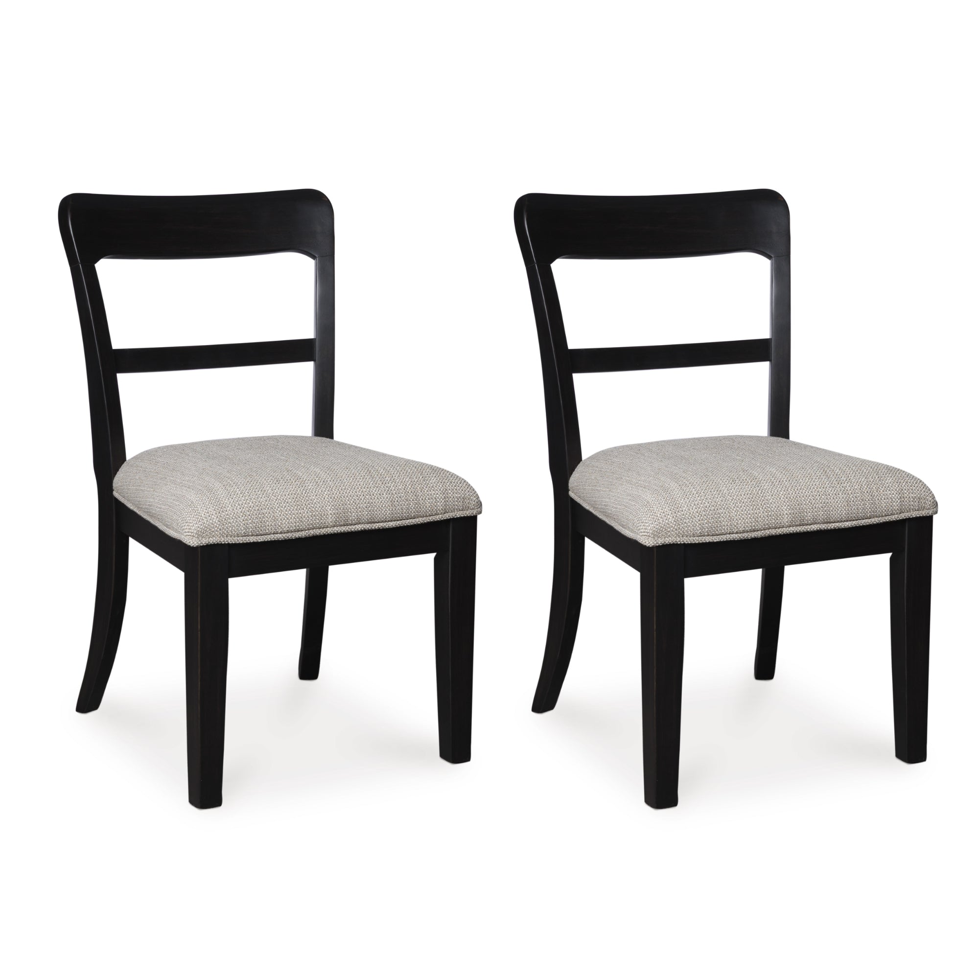 Set of two black Greddinton Dining UPH Side Chairs by Signature Ashley, showcasing sleek modern design with upholstered seats.
