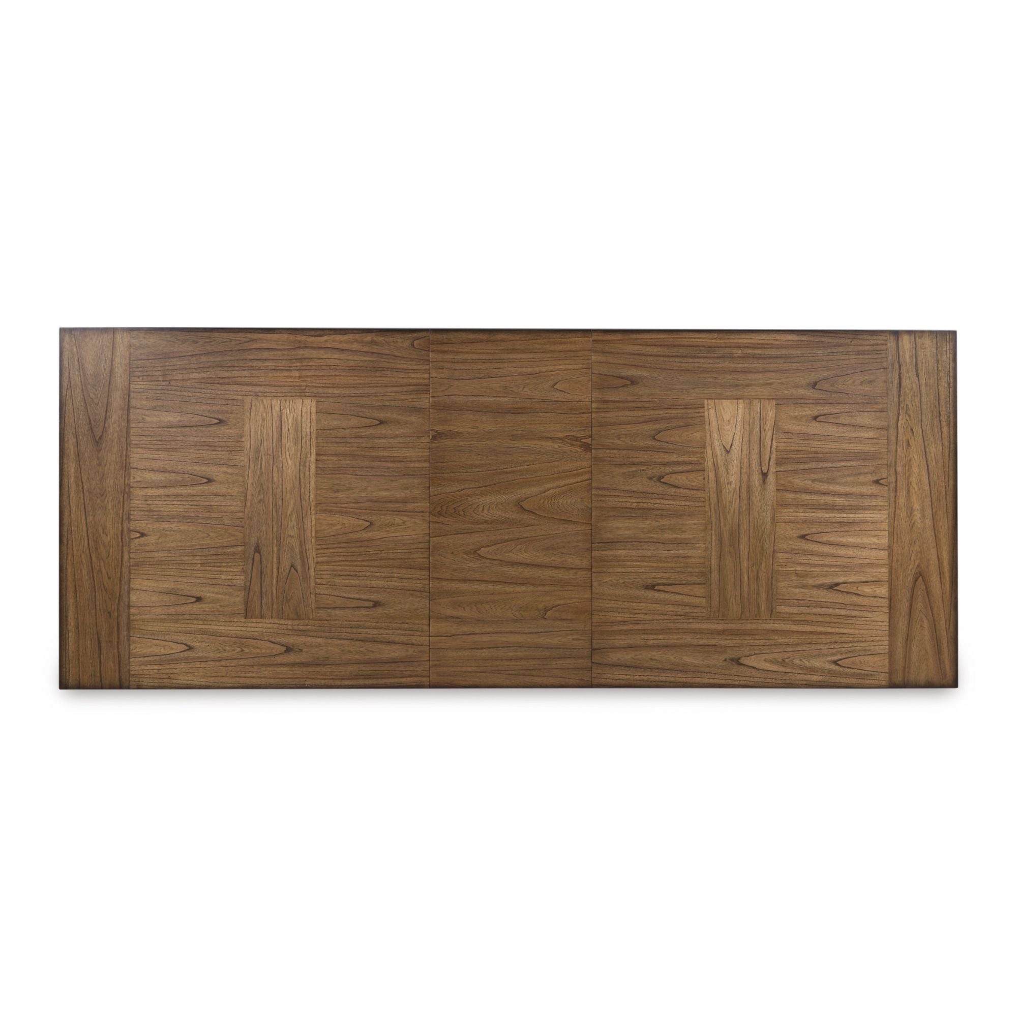 Signature Ashley Greddinton extension dining table with a polished wood finish, showcasing a spacious kitchen and dining room setup.