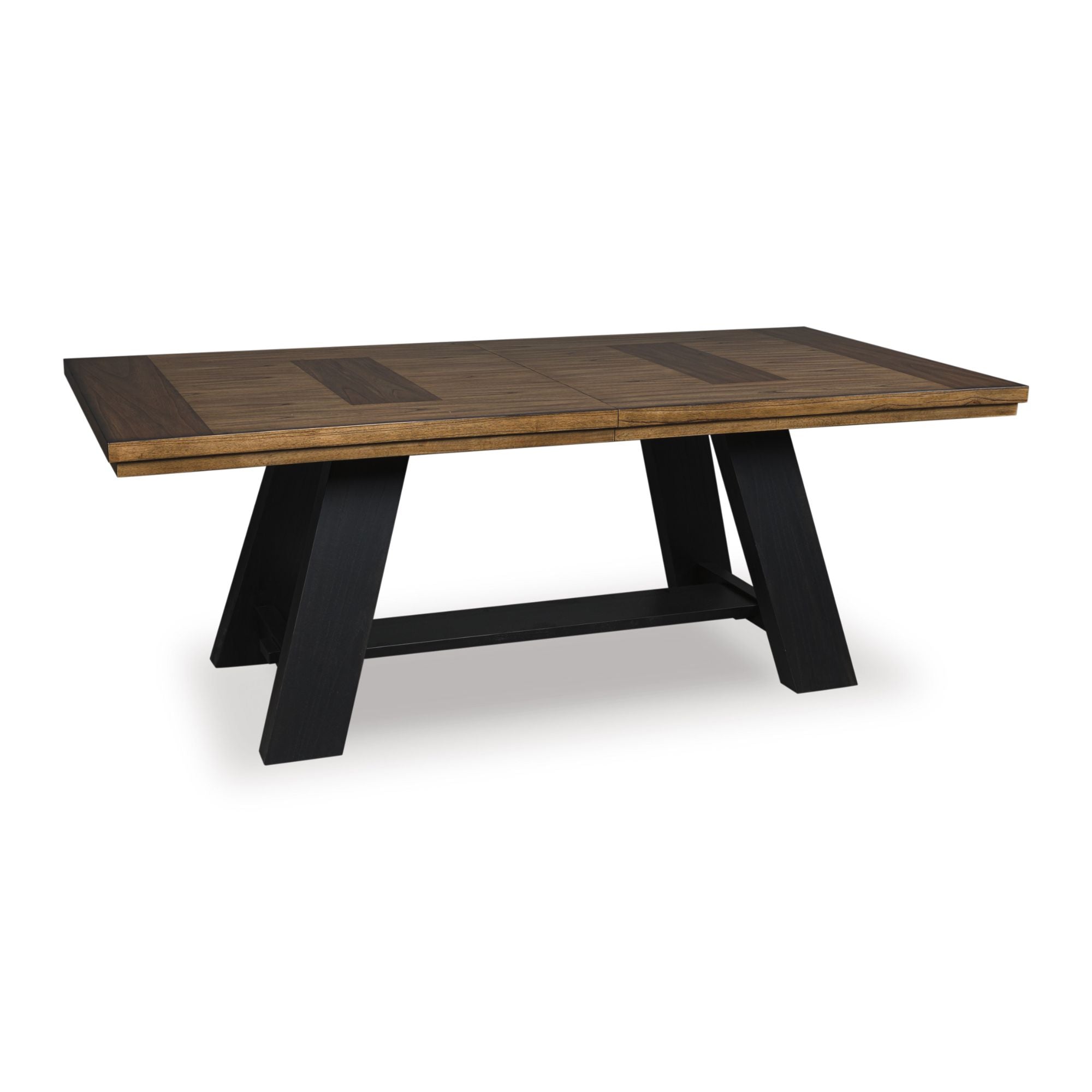 Signature Ashley Greddinton extension dining table with a polished wooden finish, designed for kitchen and dining room use.