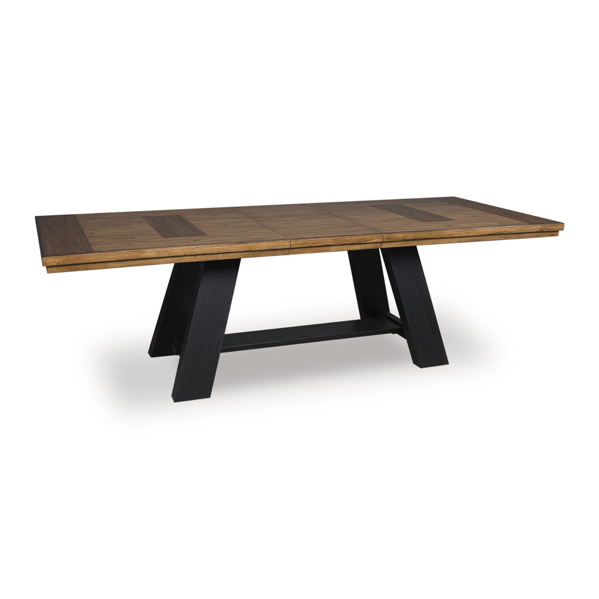 Greddinton extension dining table by Signature Ashley with a polished wood finish, set in a modern kitchen and dining room.