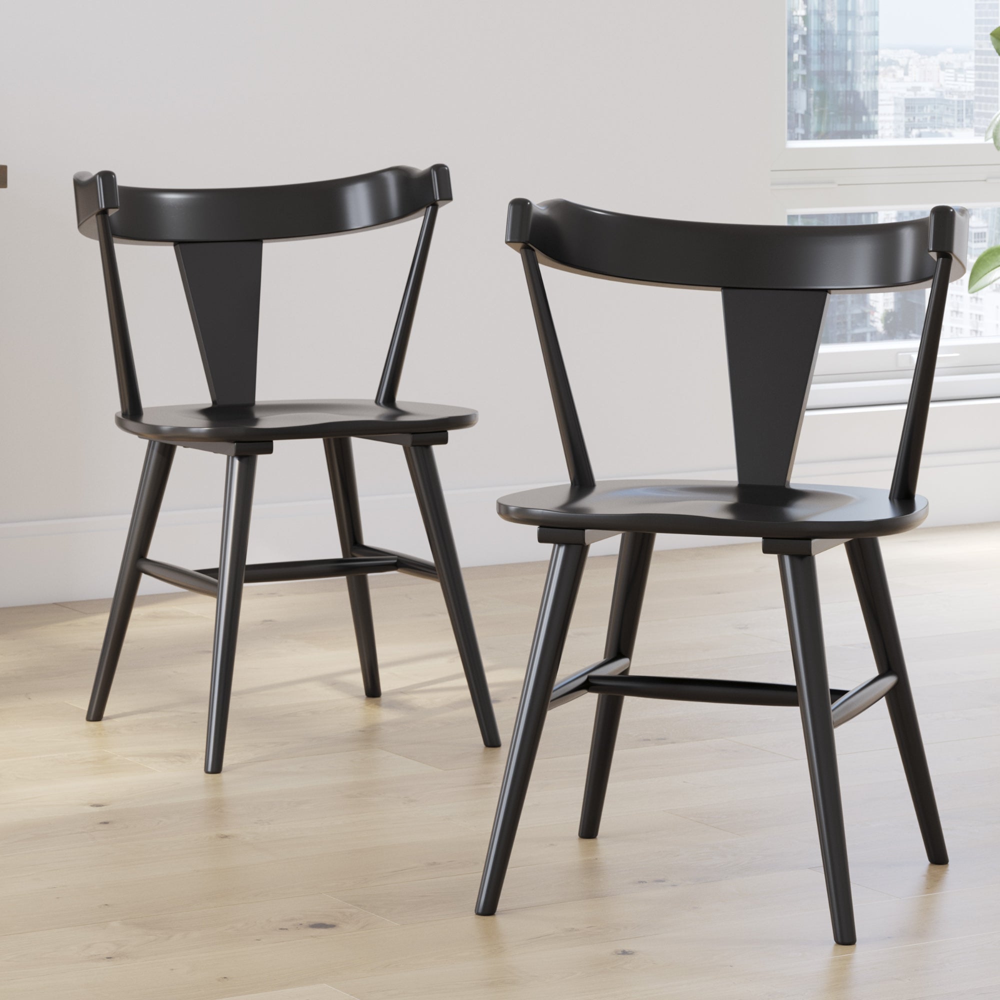 Set of two Signature Ashley Gretlynn dining room side chairs with upholstered seats and wooden legs, stylish and comfortable for dining spaces.