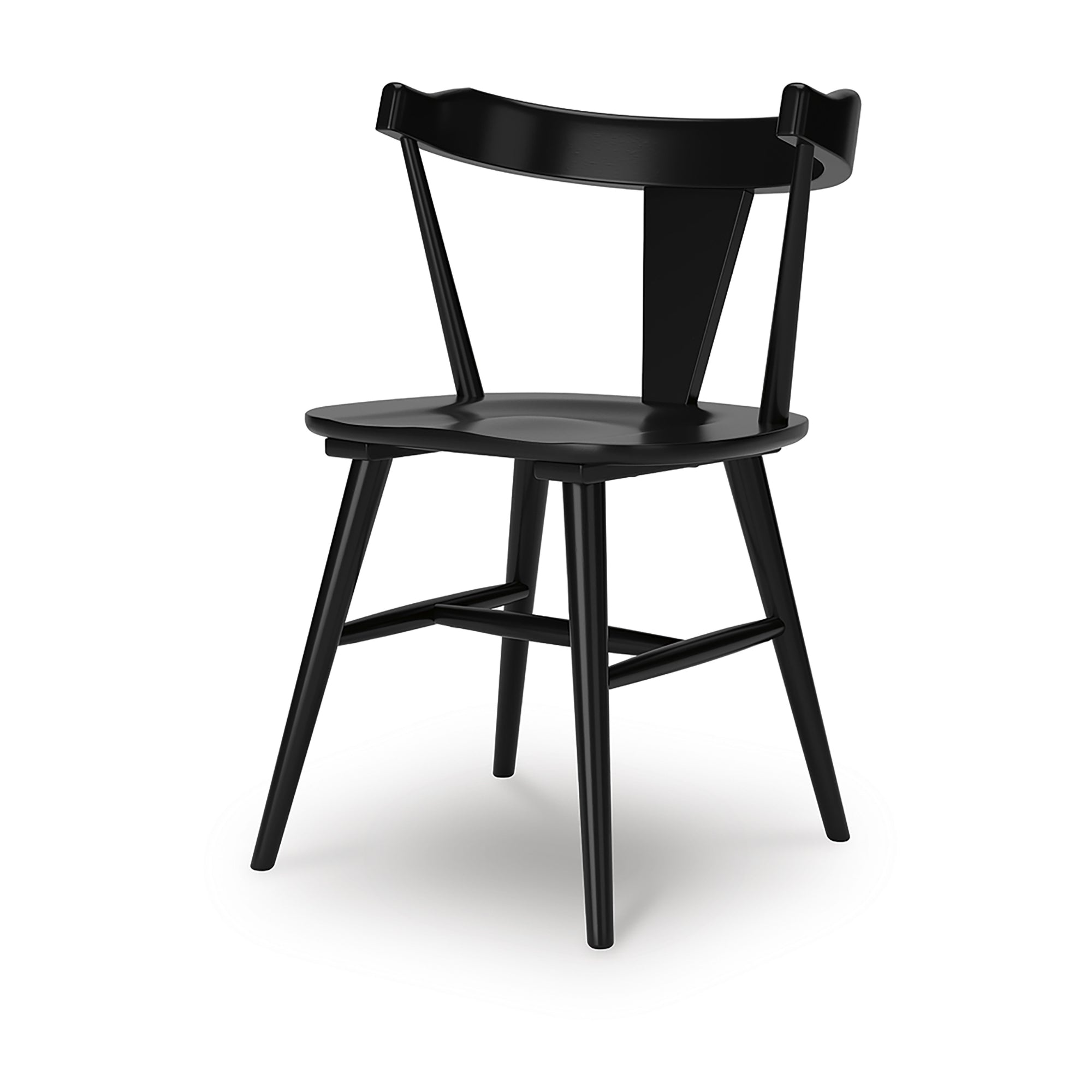 Pair of Gretlynn dining room side chairs by Signature Ashley, with upholstered seats and dark wooden legs, set of two.