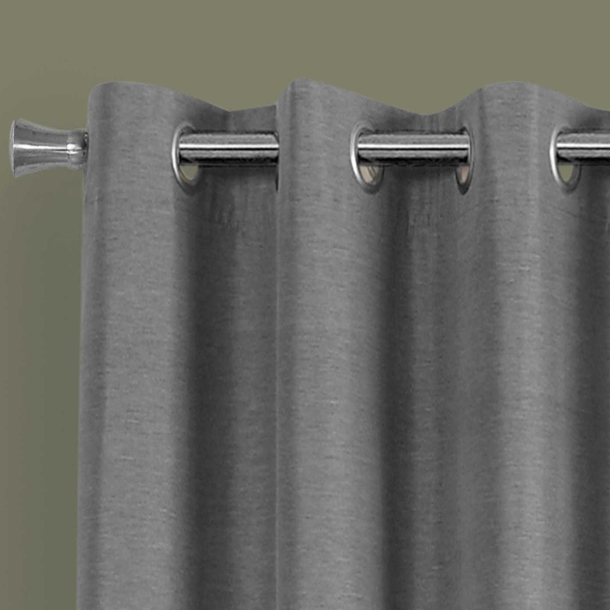 Grey blackout curtain panel set by Monarch Specialties, 52 inches wide, includes two fabric panels for blocking light and enhancing privacy.