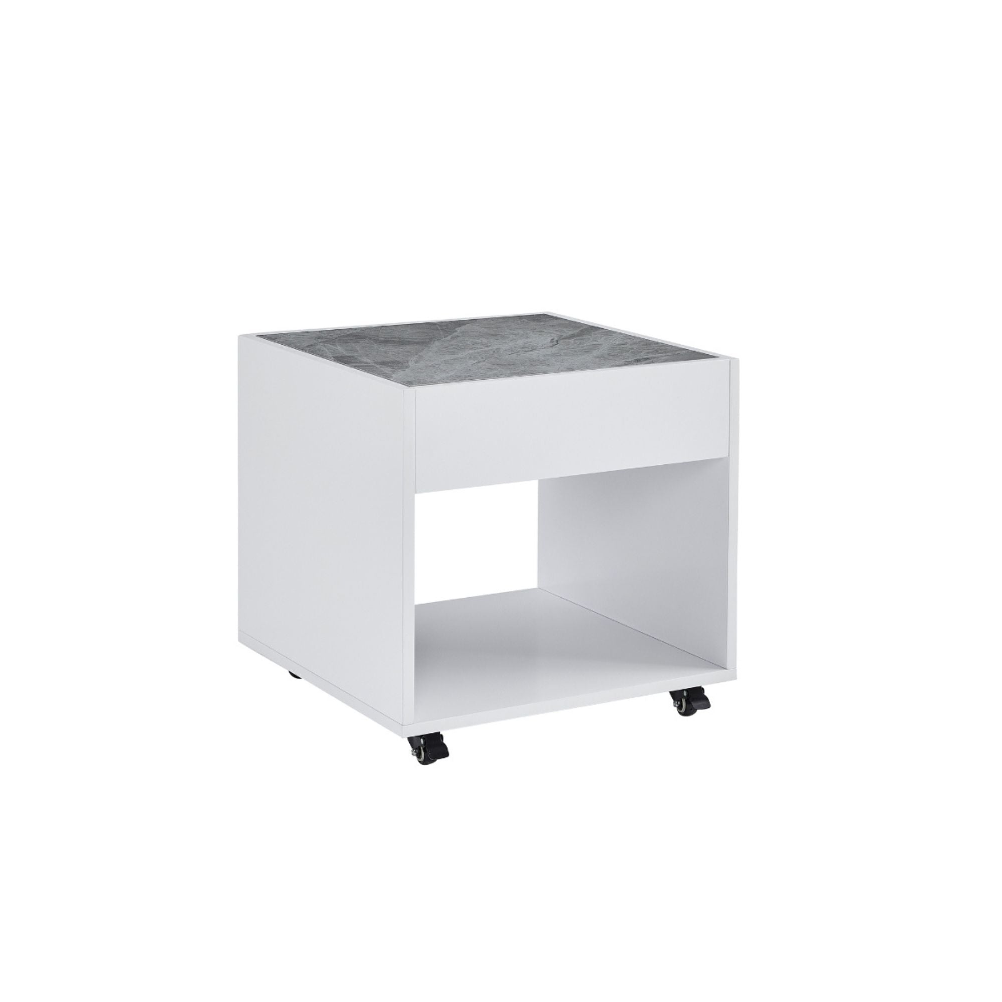 MAZ Elariel Collection coffee table set with sleek grey sintered stone side table in modern design.