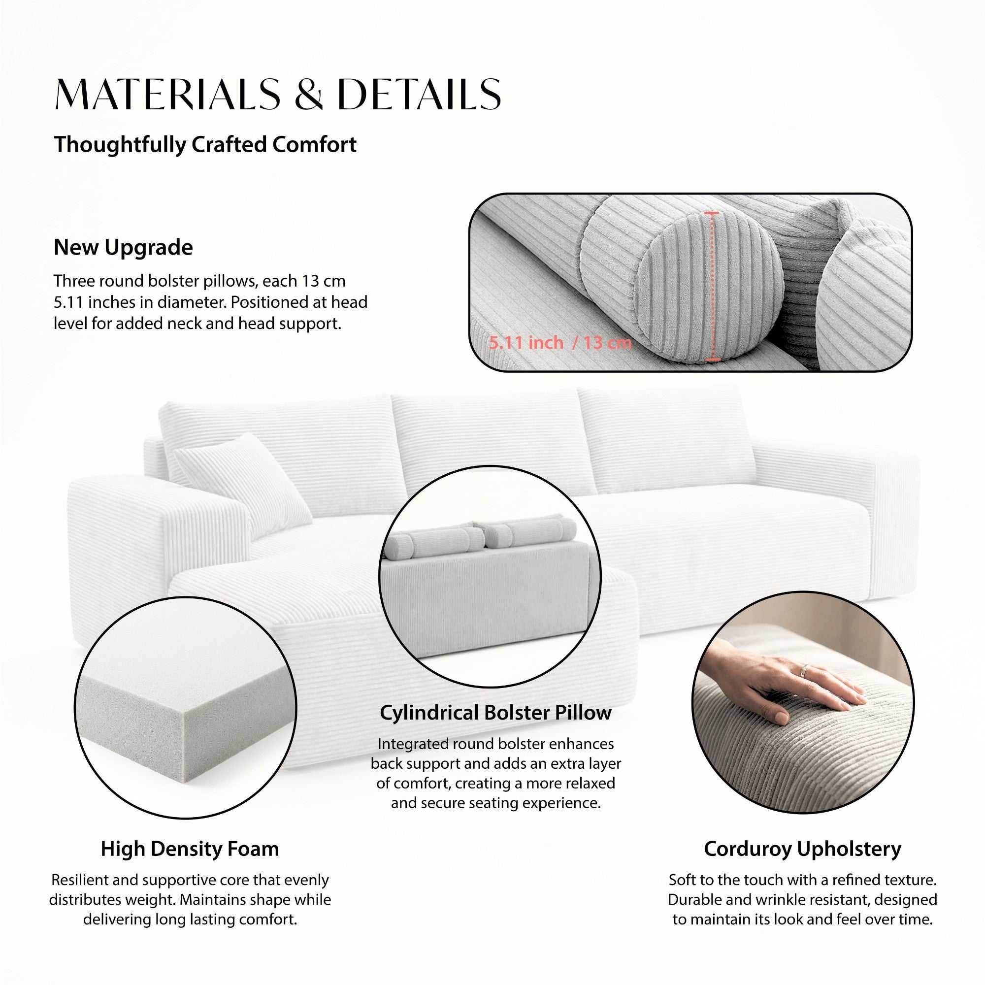 Corduray Cloud Compression Sectional with Deep Seat Grey | CastleUp Experience Centre Online Furniture