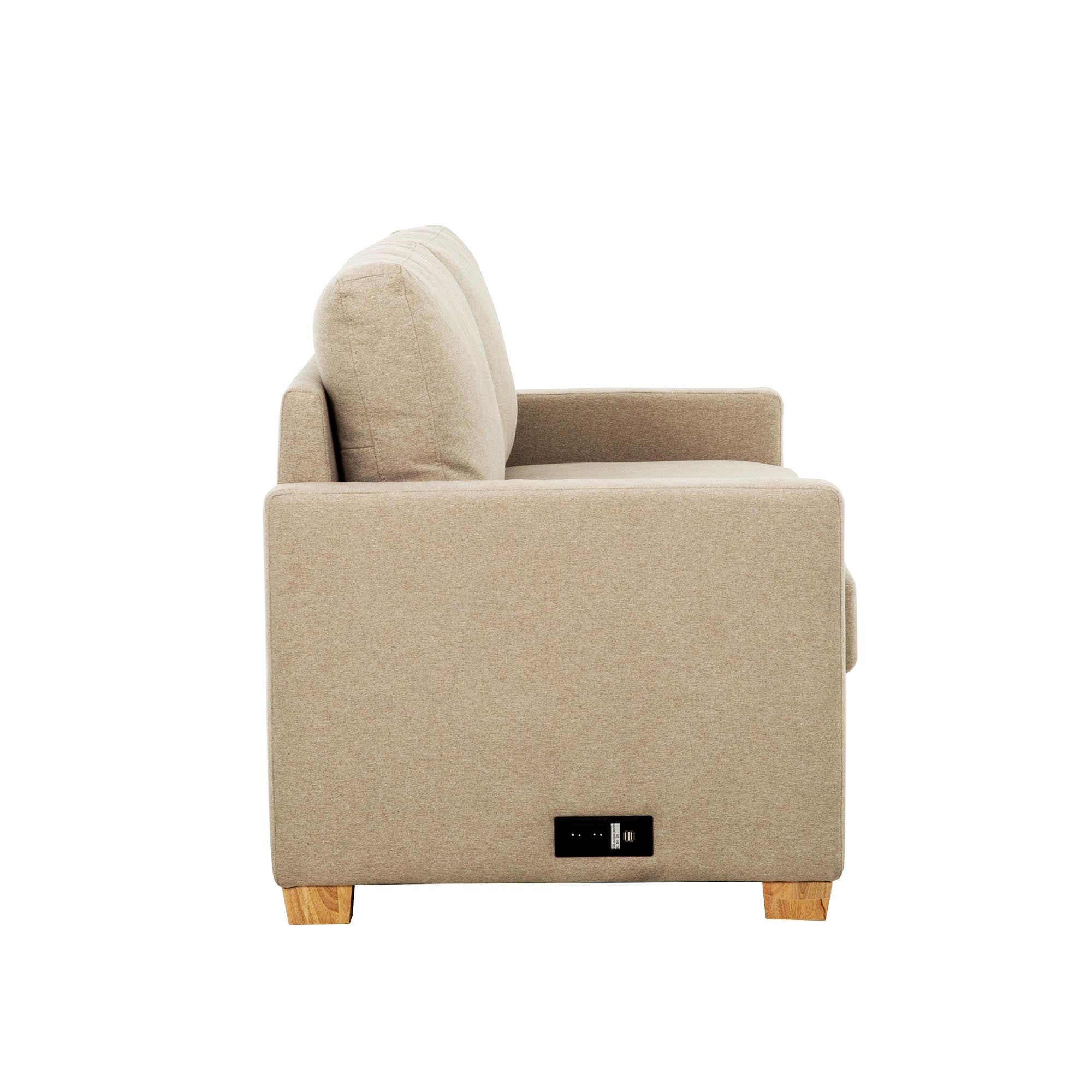 Hagar Memory Foam Sofa Bed Linen Beige