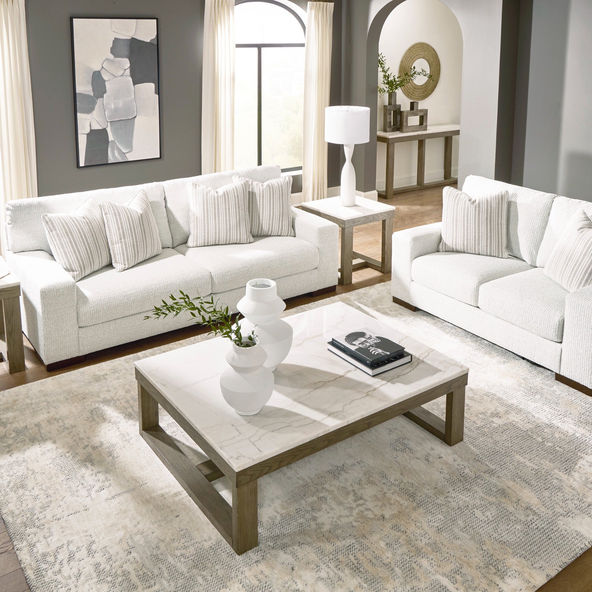 Hartside Sofa Set in Frosted