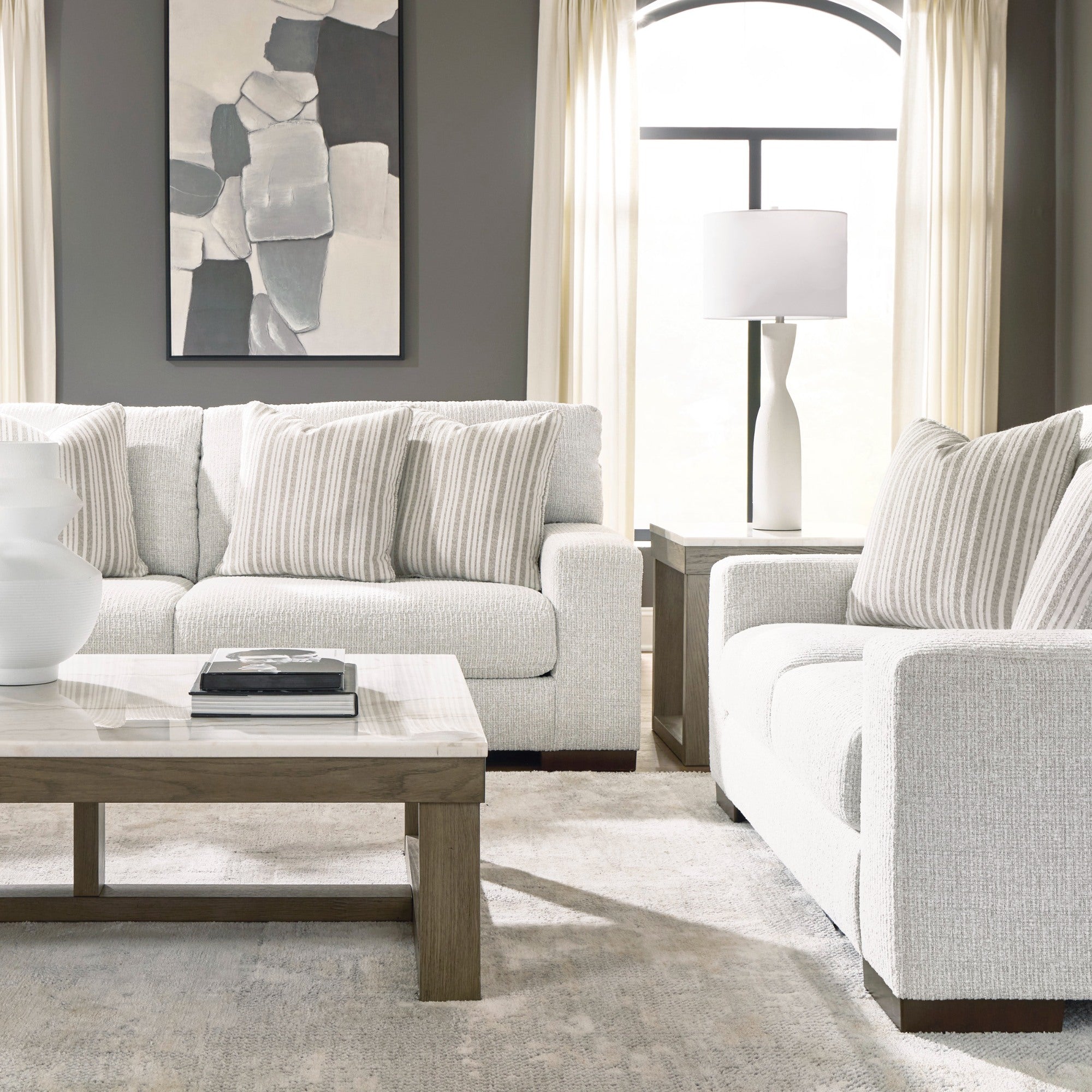 Hartside Sofa Set in Frosted