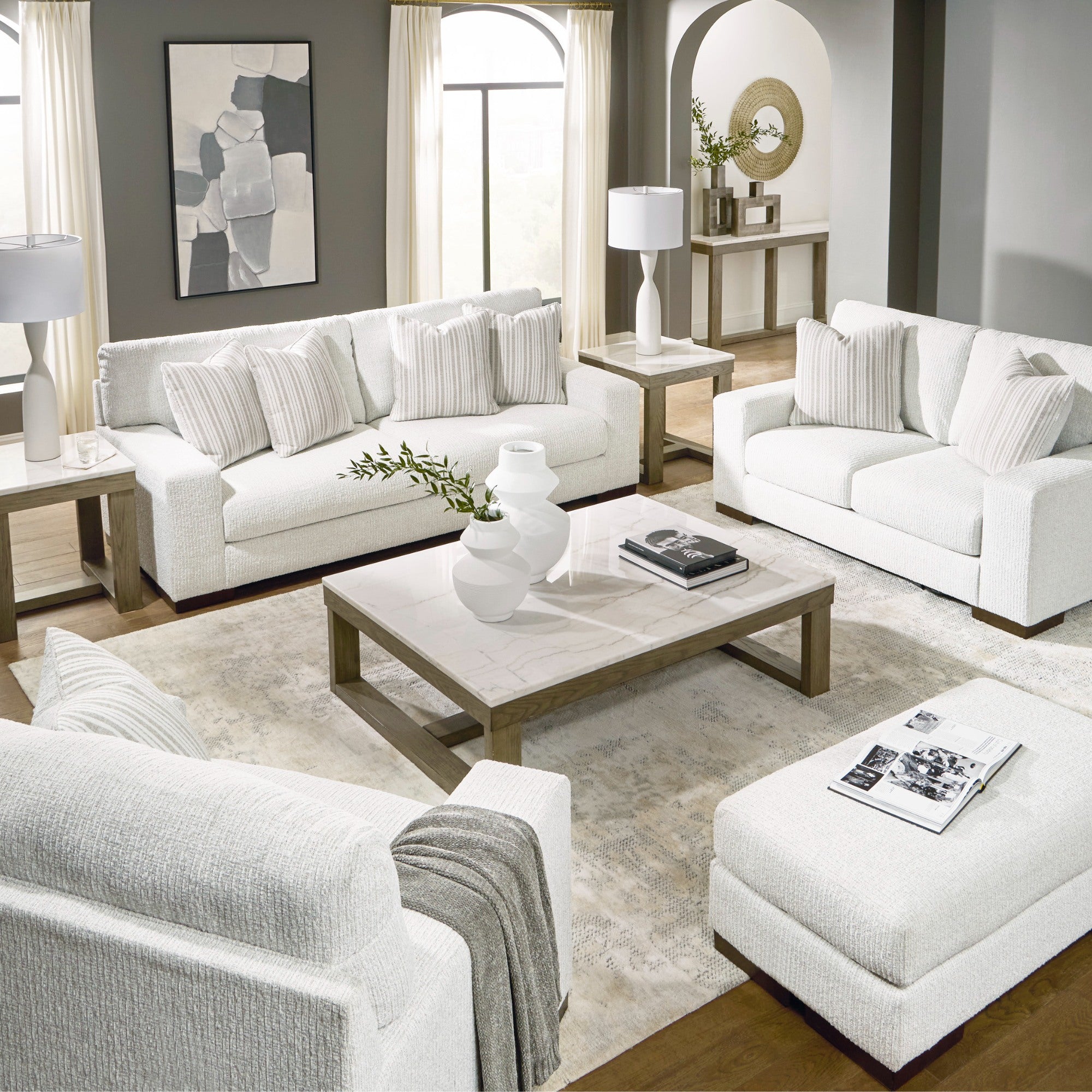 Hartside Sofa Set in Frosted