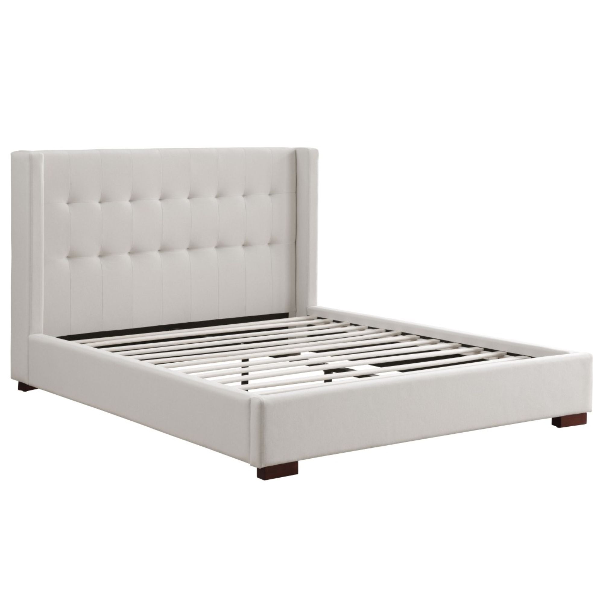 Micah Tufted Platform Bed in Beige | CastleUp Experience Centre Online Furniture