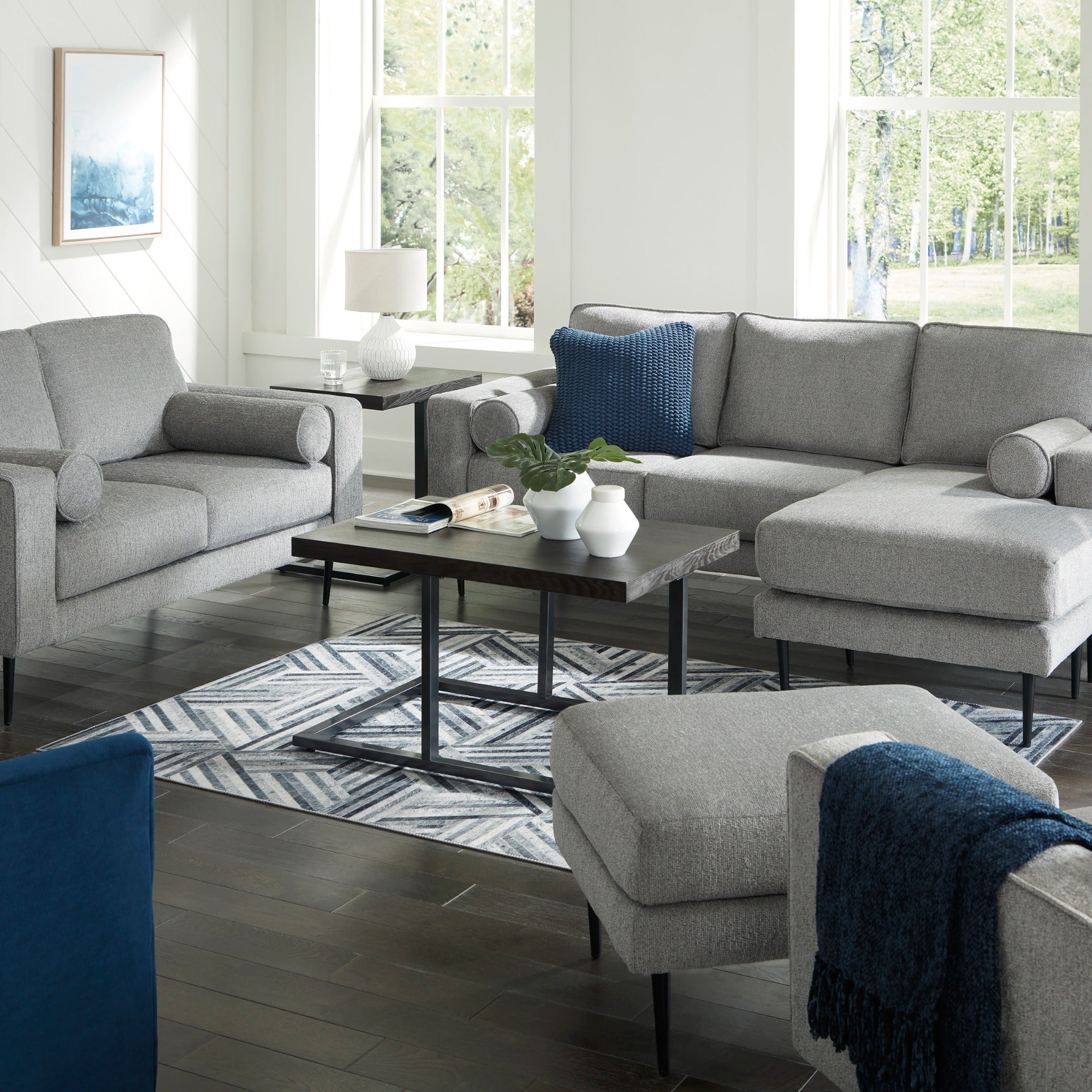 Hazela Sofa Set in Charcoal