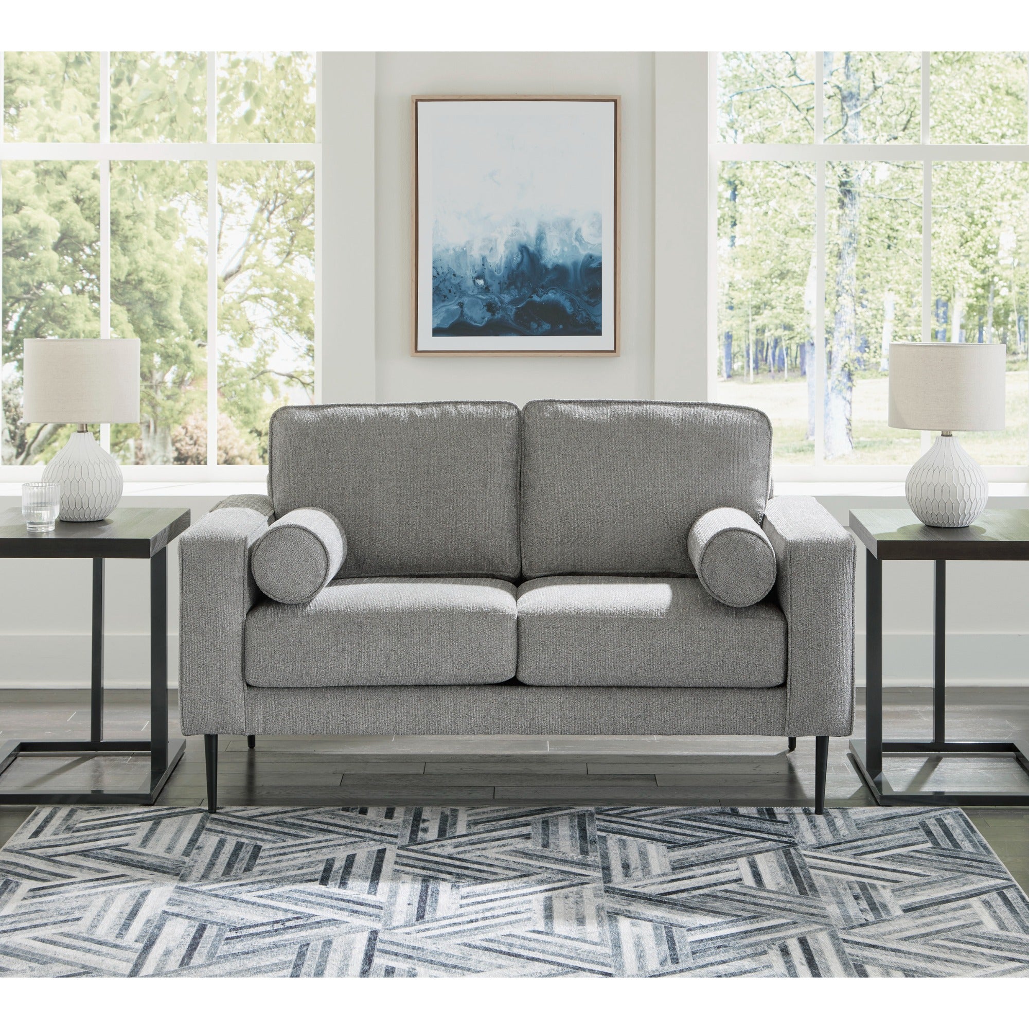 Causeuse Ashley Hazela couleur anthracite