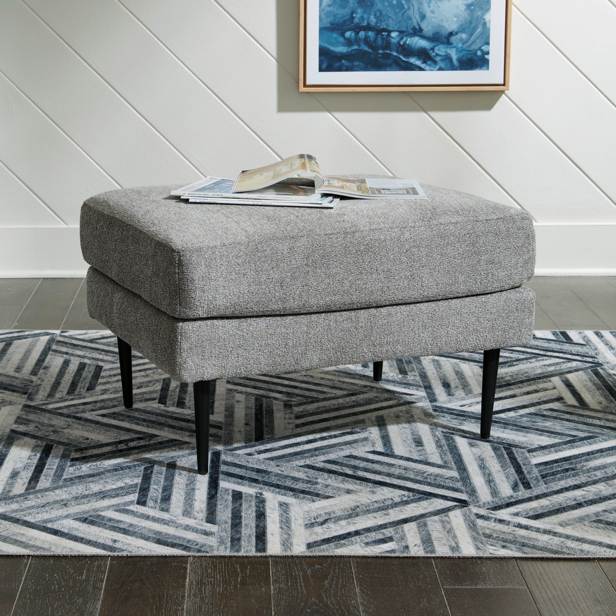 Hazela Ottoman in Charcoal