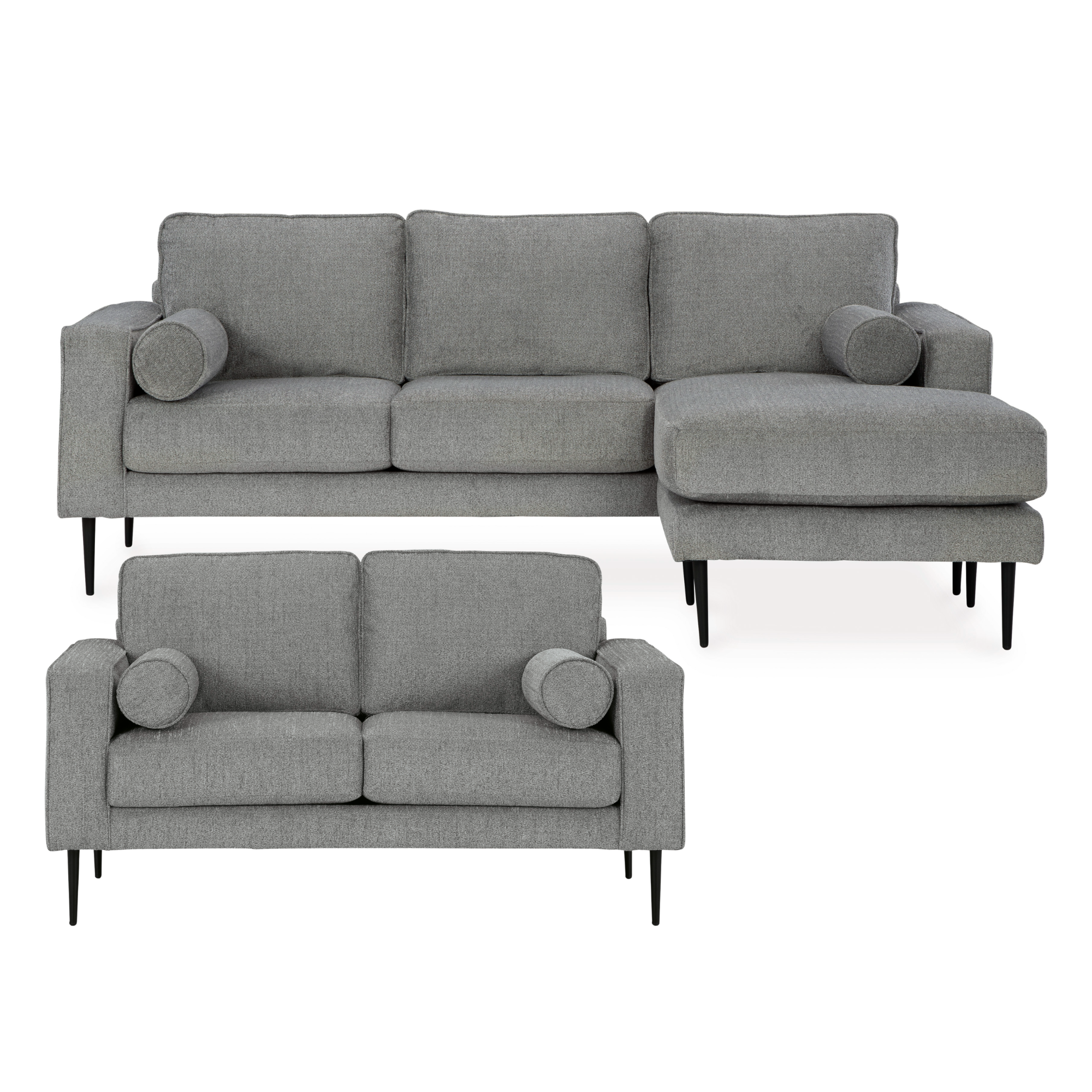 Hazela Sofa Set in Charcoal