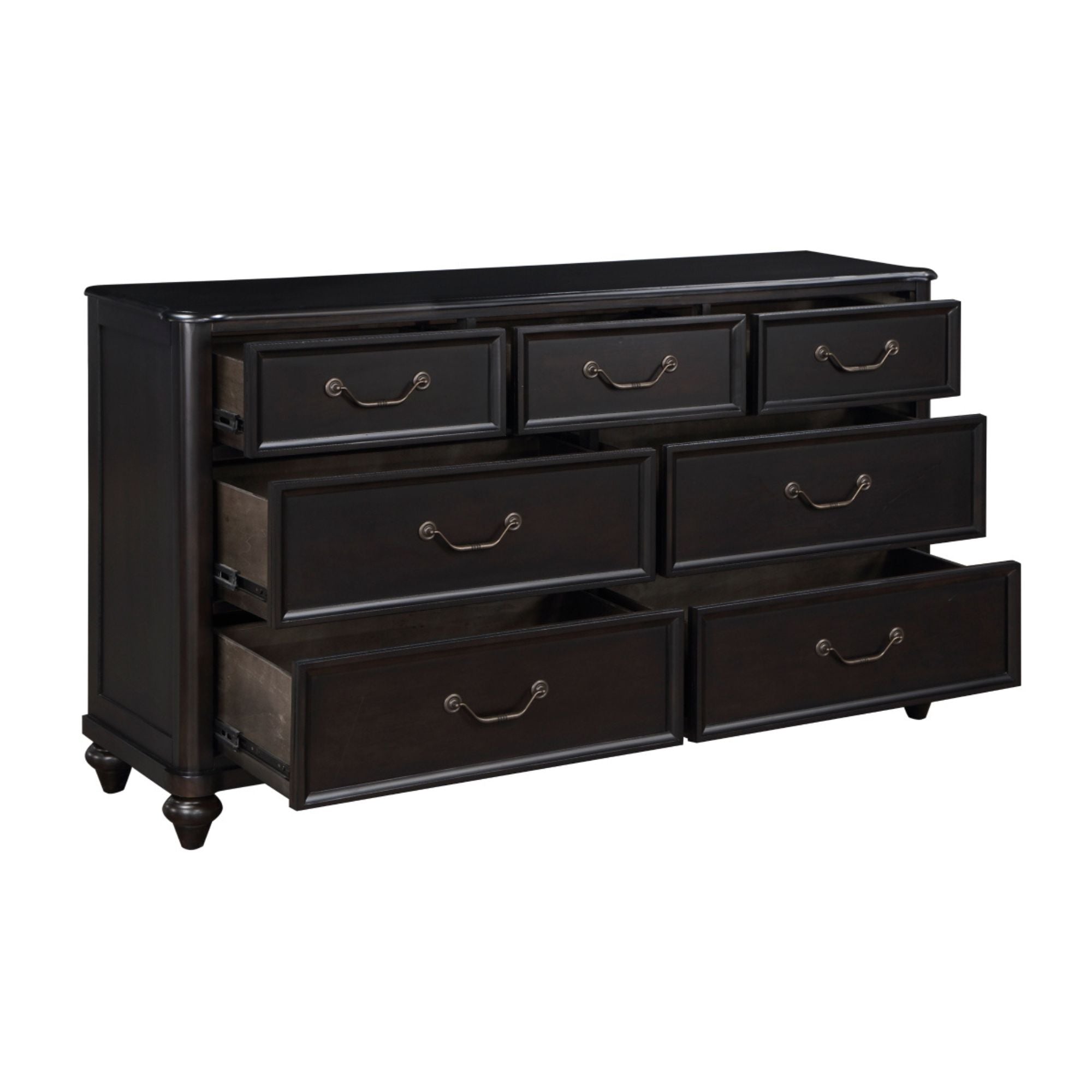 MAZ Herman 7-drawer dresser showcasing sleek wood finish, multiple storage drawers, and modern bedroom furniture design.