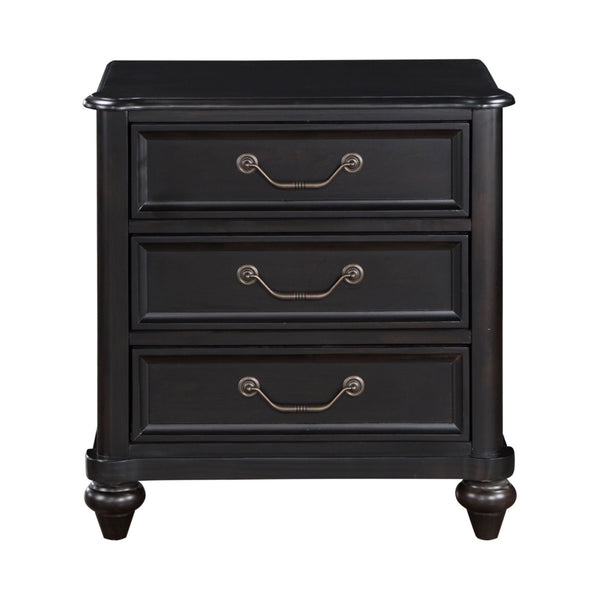 M.A.F Herman 3-drawer nightstand with sleek wood finish and modern design, featuring three spacious drawers and a flat top surface.