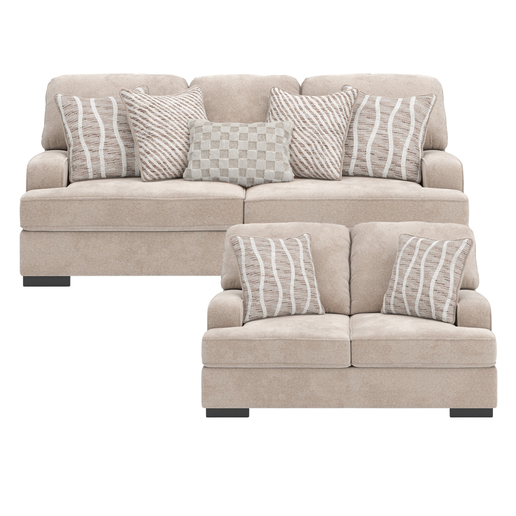High Profile Sofa Set in Taupe