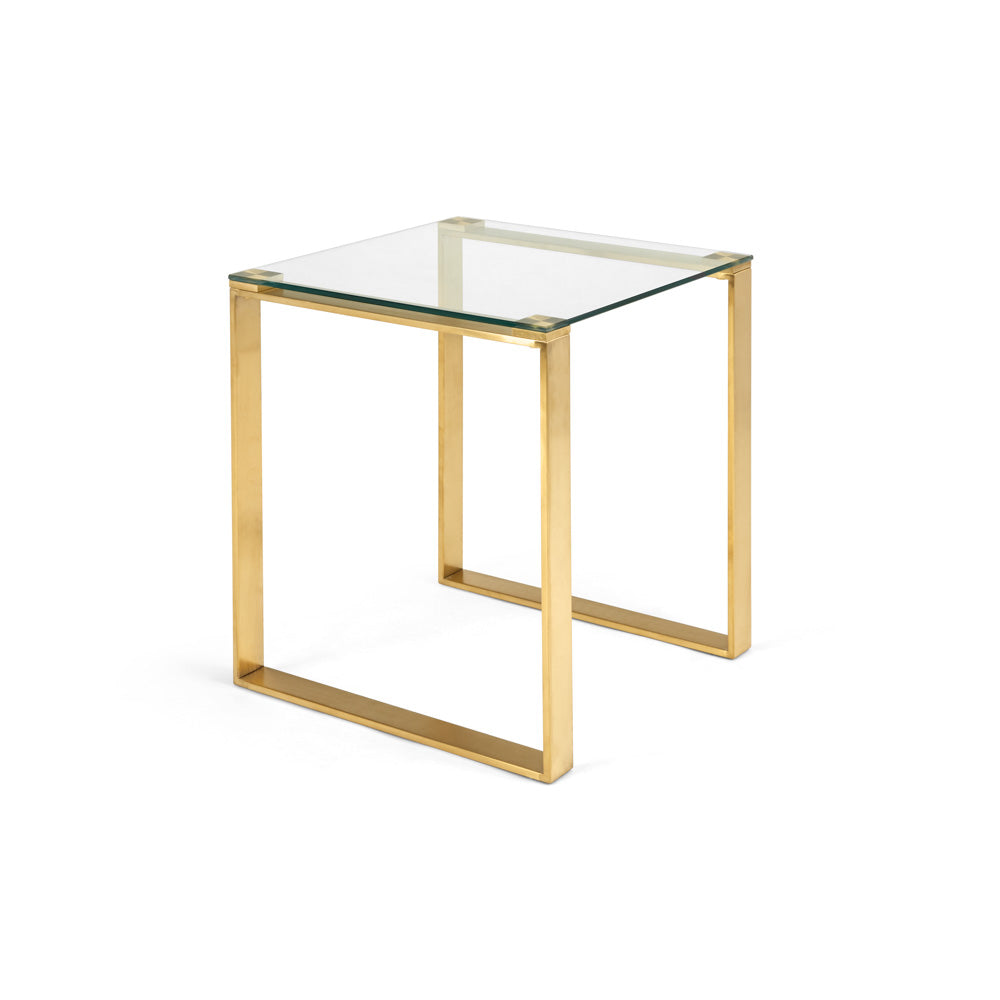 Hudson Brushed Gold End Table.