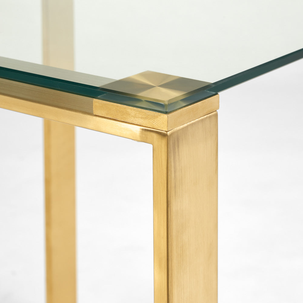Hudson Brushed Gold End Table.