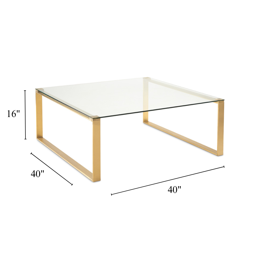 Hudson Brushed Gold Coffee Table.