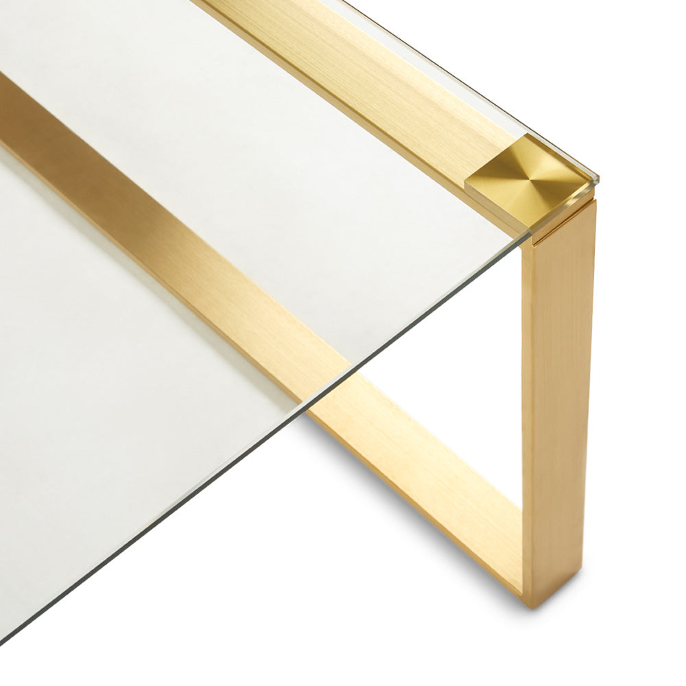 Hudson Brushed Gold Coffee Table.
