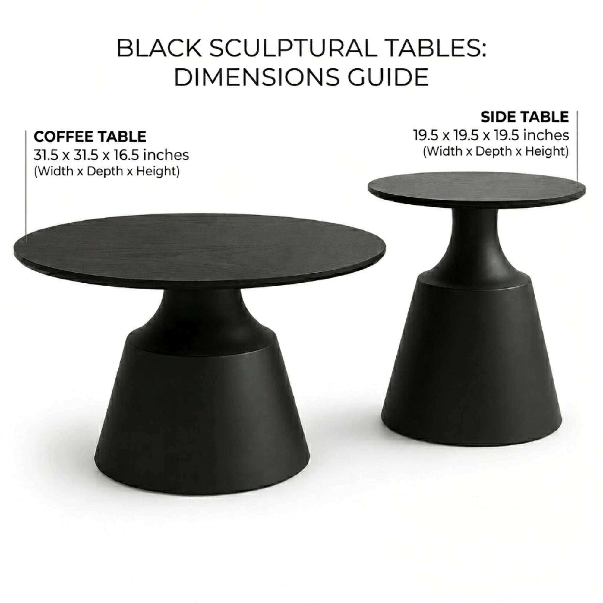 Hurtley Nesting Coffee Table Set Black | CastleUp Experience Centre Online Furniture