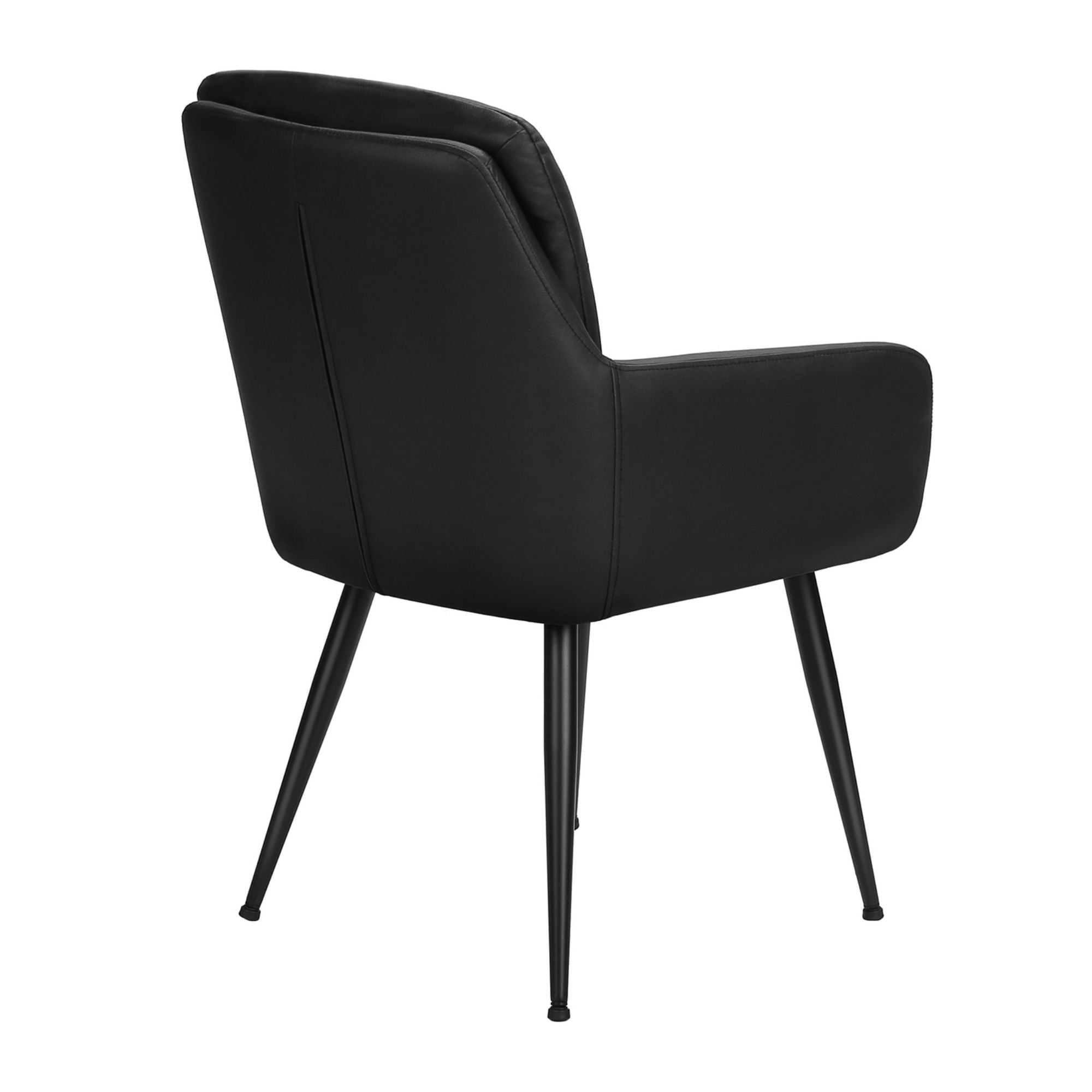 Pair of black leather-look Monarch Specialties dining chairs with sleek, modern design and cushioned seats for comfortable dining.