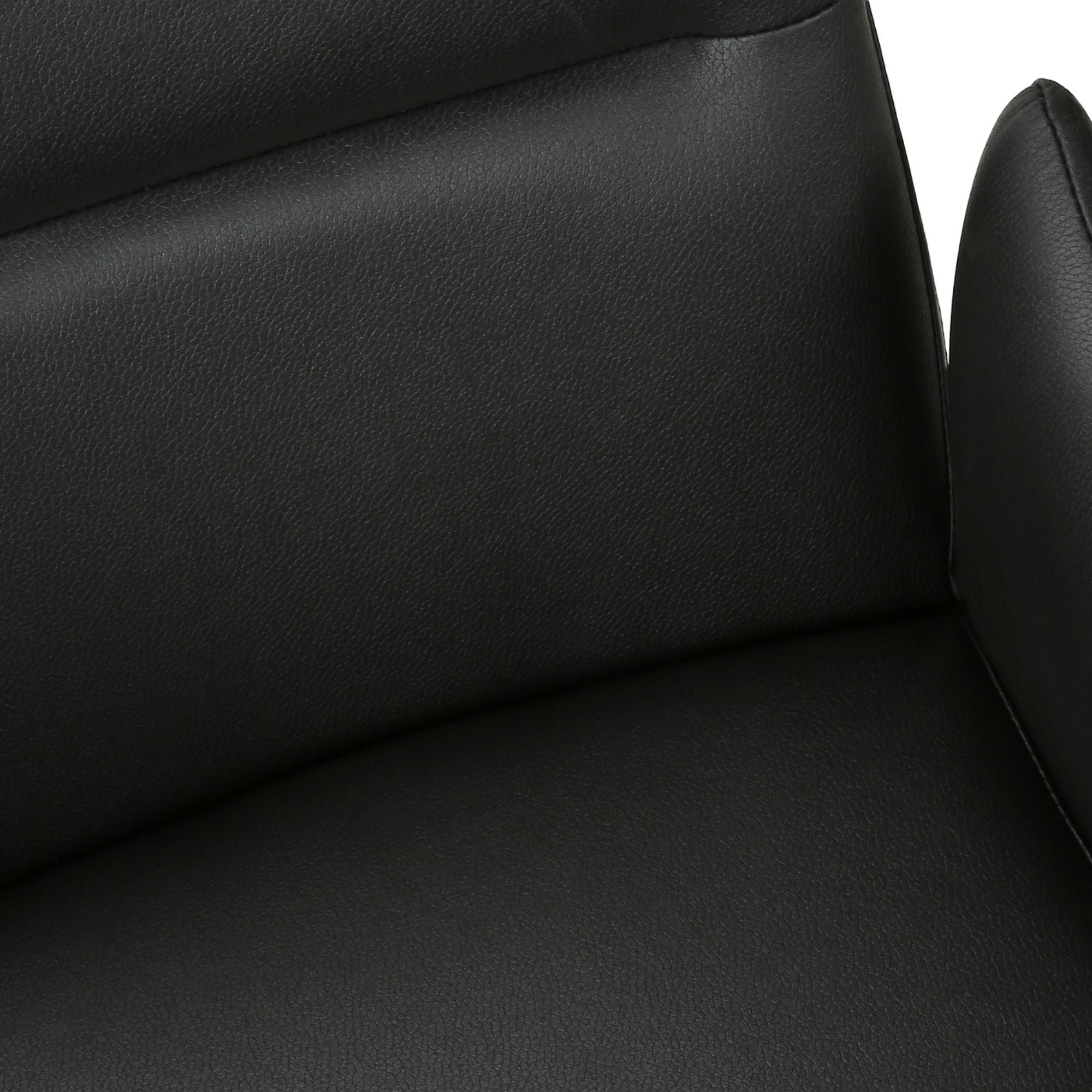 Set of two black leather-look dining chairs with metal legs from Monarch Specialties, showcasing modern seating with sleek design.