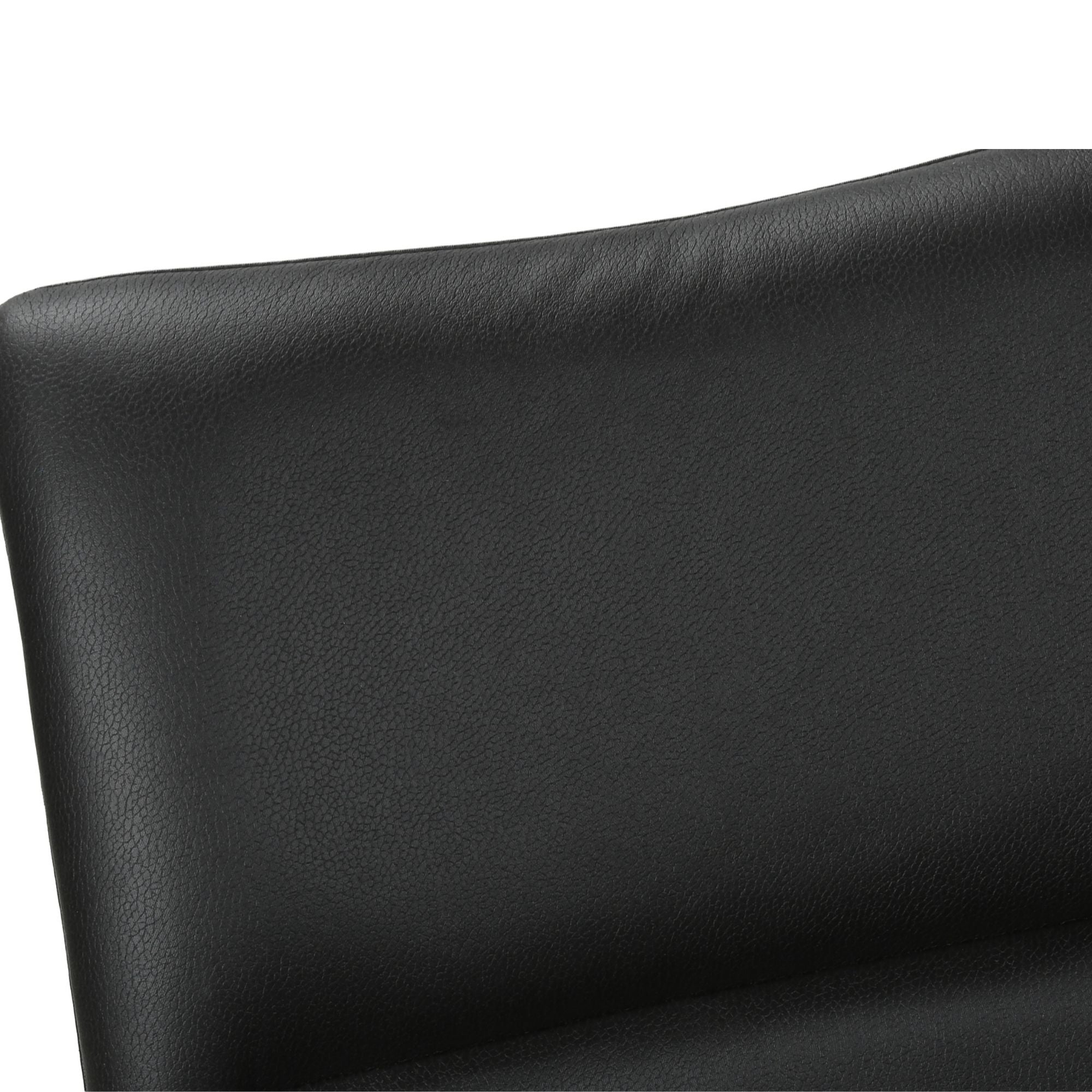 Pair of black leather-look dining chairs with metal legs from Monarch Specialties, showcasing modern seating for dining rooms.